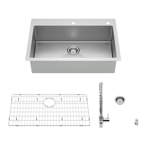 Culver®33 x 22-Inch Stainless Steel Kitchen Sink with Semi-Pro Faucet