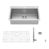 [18SB.9332282C.075] Culver®33 x 22-Inch Stainless Steel Kitchen Sink with Semi-Pro Faucet - Stainless Steel