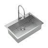 [18SB.9332282C.075] Culver®33 x 22-Inch Stainless Steel Kitchen Sink with Semi-Pro Faucet - Stainless Steel
