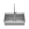 [18SB.9332282C.075] Culver®33 x 22-Inch Stainless Steel Kitchen Sink with Semi-Pro Faucet - Stainless Steel