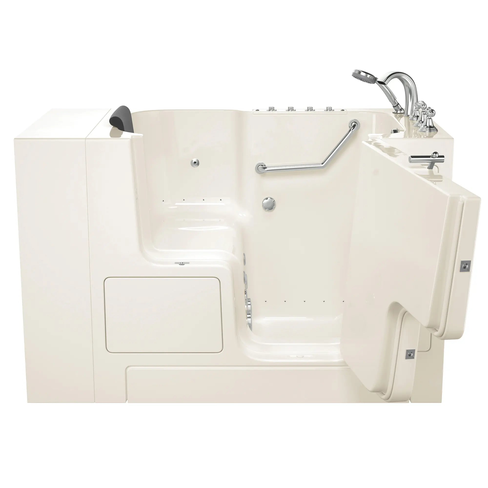Gelcoat Premium Series 32 x 52 -Inch Walk-in Tub With Combination Air Spa and Whirlpool Systems - Right-Hand Drain With Faucet // LINEN // 171138_Front_3252OD_109_CRL_SSOD5232RD-BC_KO_0_CDNwebp.webp