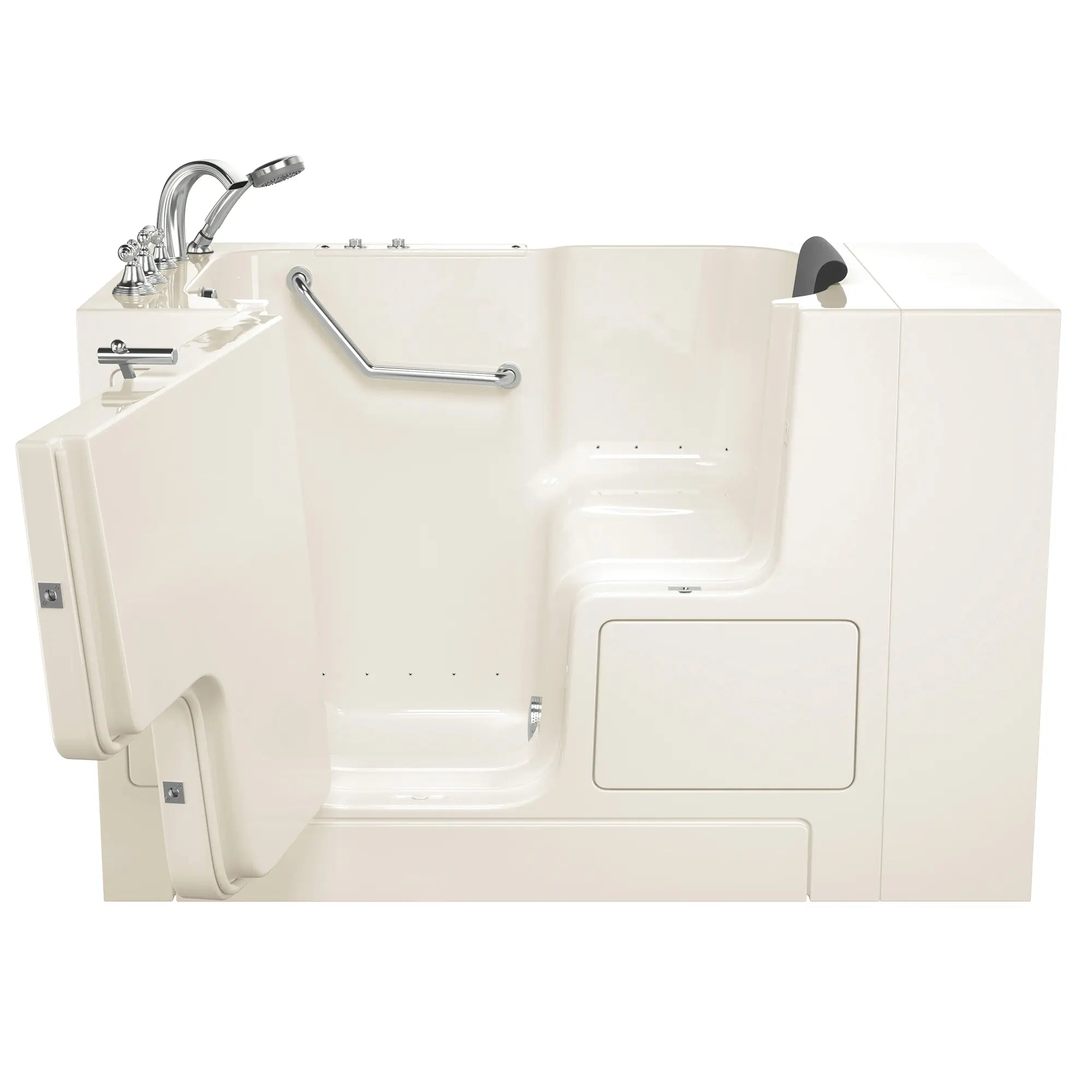 Gelcoat Premium Series 32 x 52 -Inch Walk-in Tub With Air Spa System - Left-Hand Drain With Faucet // LINEN // 171139_Front_3252OD_109_ALL_SSOD5232LA-BC_KO_0_CDNwebp.webp