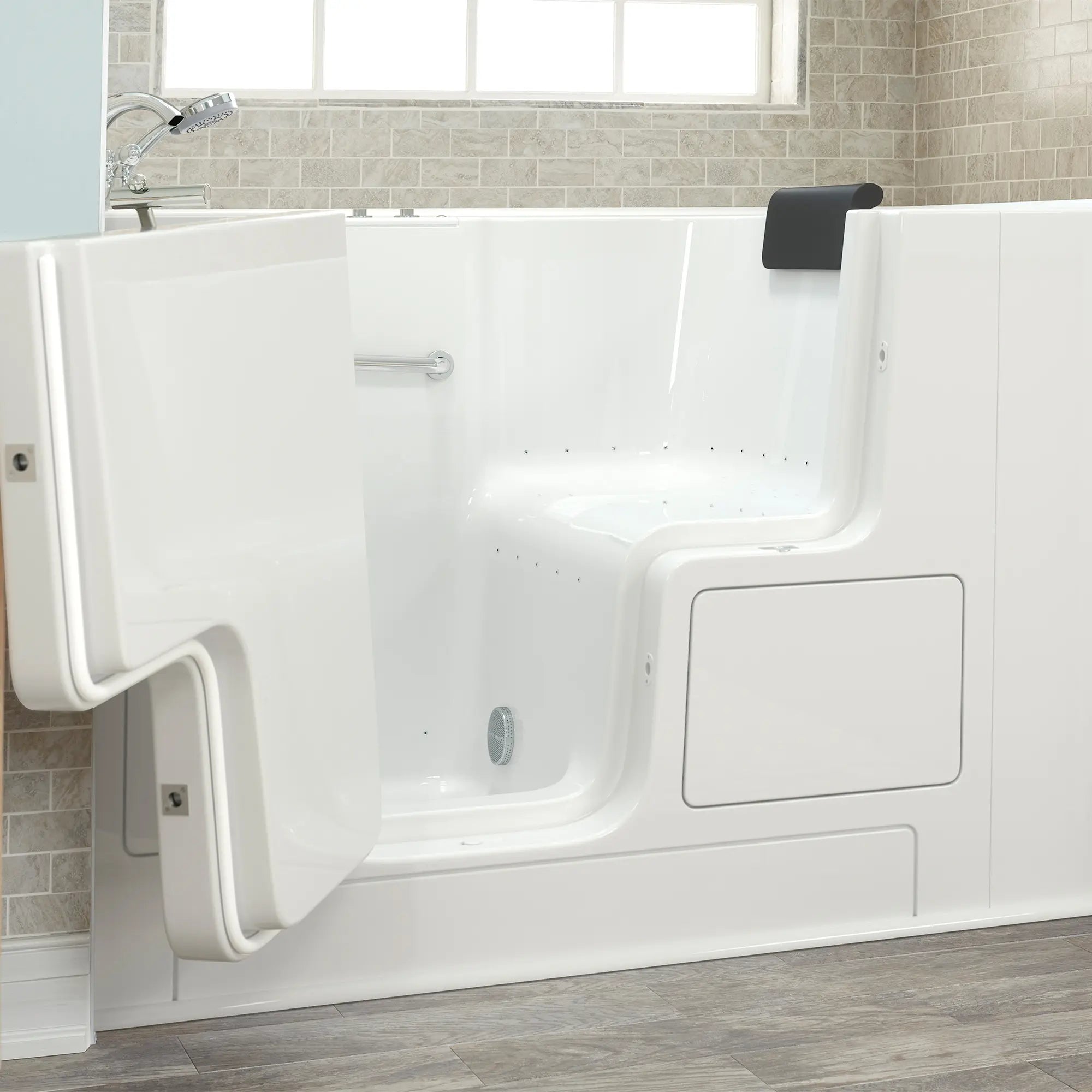 Gelcoat Premium Series 32 x 52 -Inch Walk-in Tub With Air Spa System - Left-Hand Drain With Faucet // WHITE // 171141_3252OD_109_ALW_SSOD5232_LAWH_v2_2017_sq_0_CDNwebp.webp