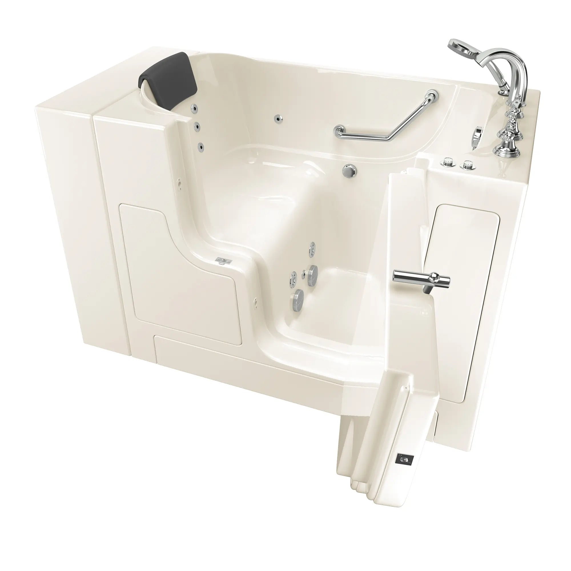 Gelcoat Premium Series 30 x 52 -Inch Walk-in Tub With Whirlpool System - Right-Hand Drain With Faucet // LINEN // 171146_3052OD109WRL_SSOD5230RJ-BC_KO_0_CDNwebp.webp
