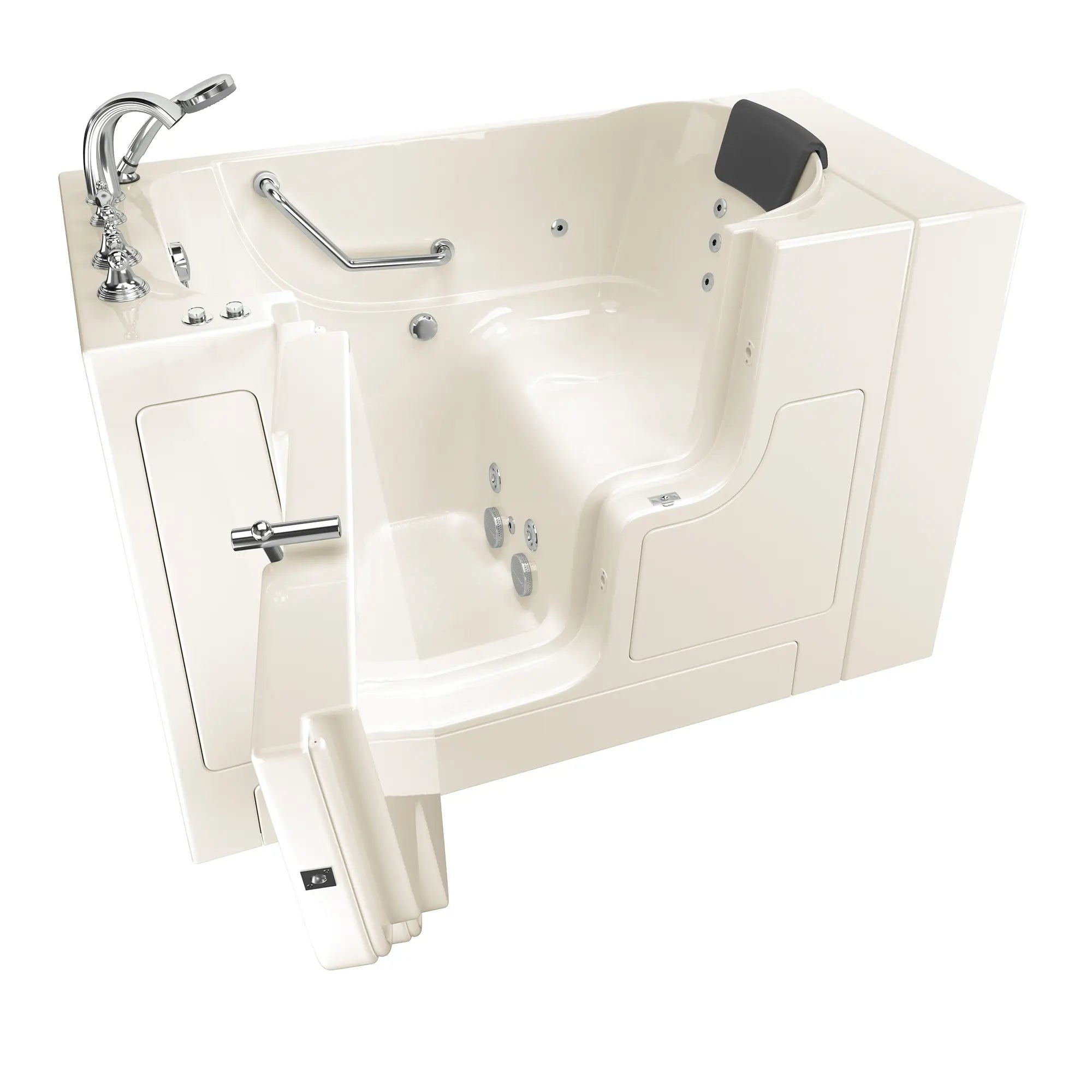 Gelcoat Premium Series 30 x 52 -Inch Walk-in Tub With Whirlpool System - Left-Hand Drain With Faucet // LINEN // 171148_3052OD109WLL_SSOD5230LJ-BC_KO_0_CDNwebp.webp