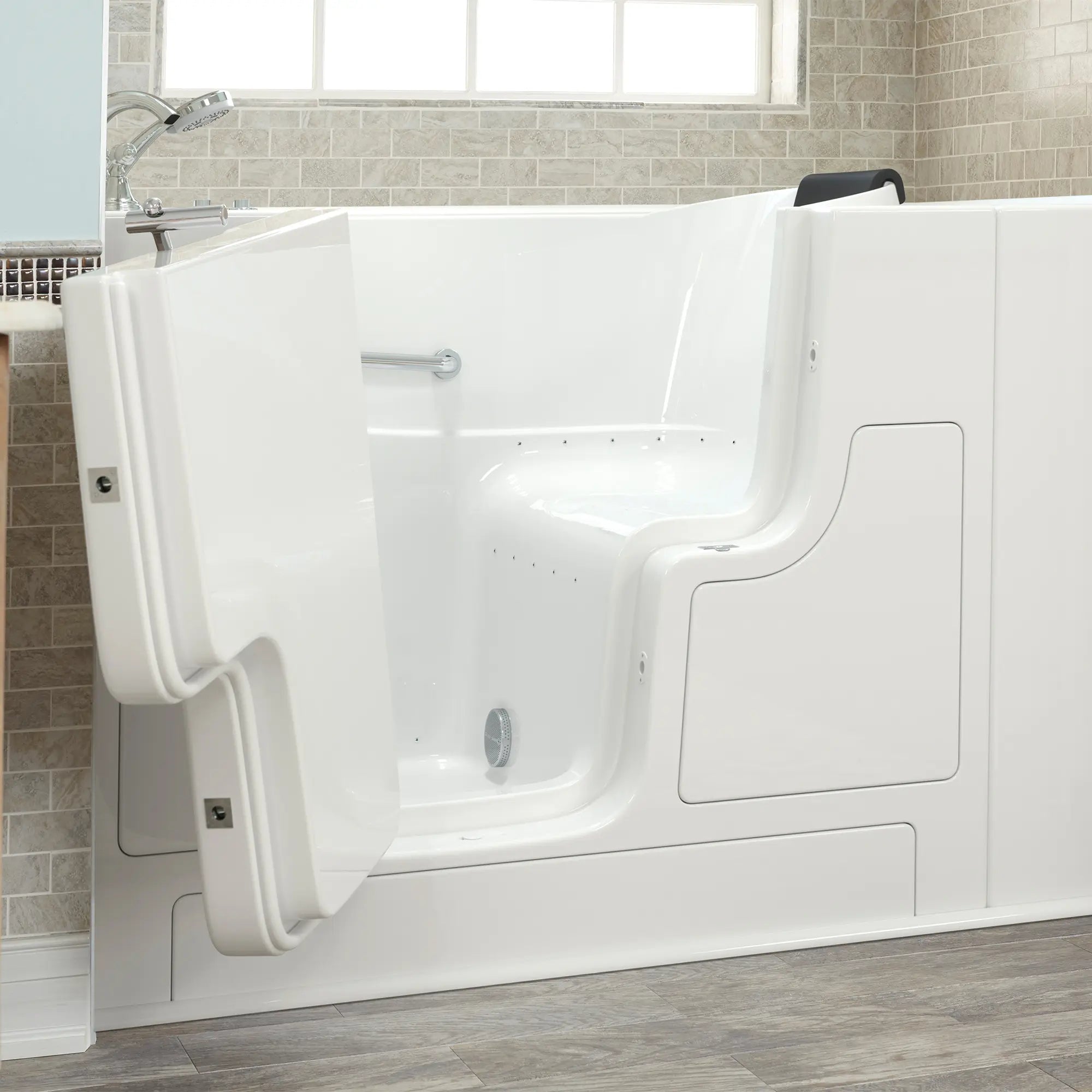 Gelcoat Premium Series 30 x 52 -Inch Walk-in Tub With Air Spa System - Left-Hand Drain With Faucet // WHITE // 171166_3052OD_109_ALW_SSOD5230_LAWH_v2_2017_sq_0_CDNwebp.webp