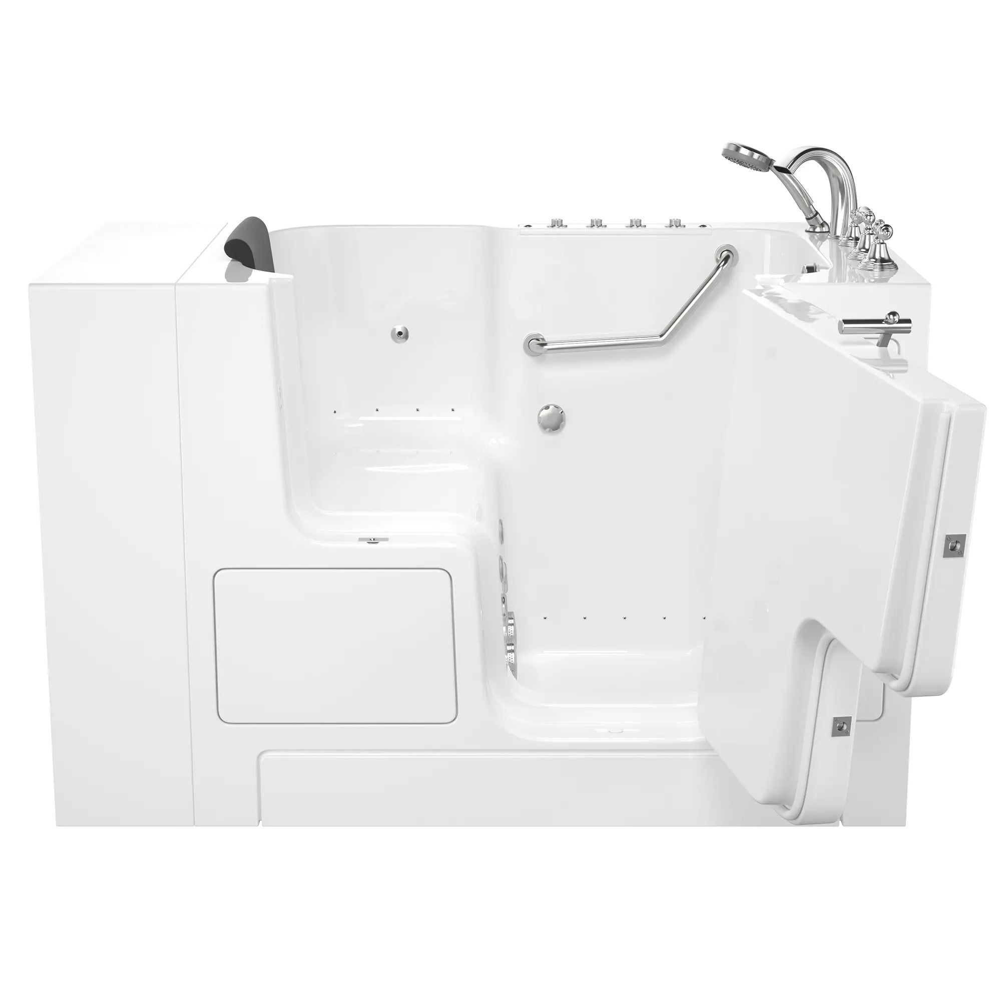 Gelcoat Premium Series 32 x 52 -Inch Walk-in Tub With Combination Air Spa and Whirlpool Systems - Right-Hand Drain With Faucet // WHITE // 171169_Front_3252OD_109_CRW_SSOD5232RD-WH_KO_0_CDNwebp.webp
