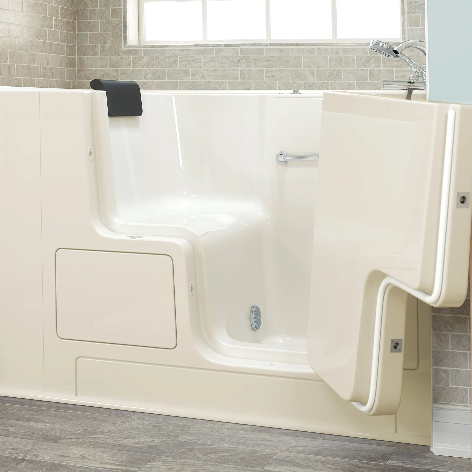Gelcoat Premium Series 32 x 52 -Inch Walk-in Tub With Soaker System - Right-Hand Drain With Faucet // LINEN // 171174_3252OD_109_SRL_SSOD5232_RSBC_v2_2017_sq_0_CDNwebp.webp