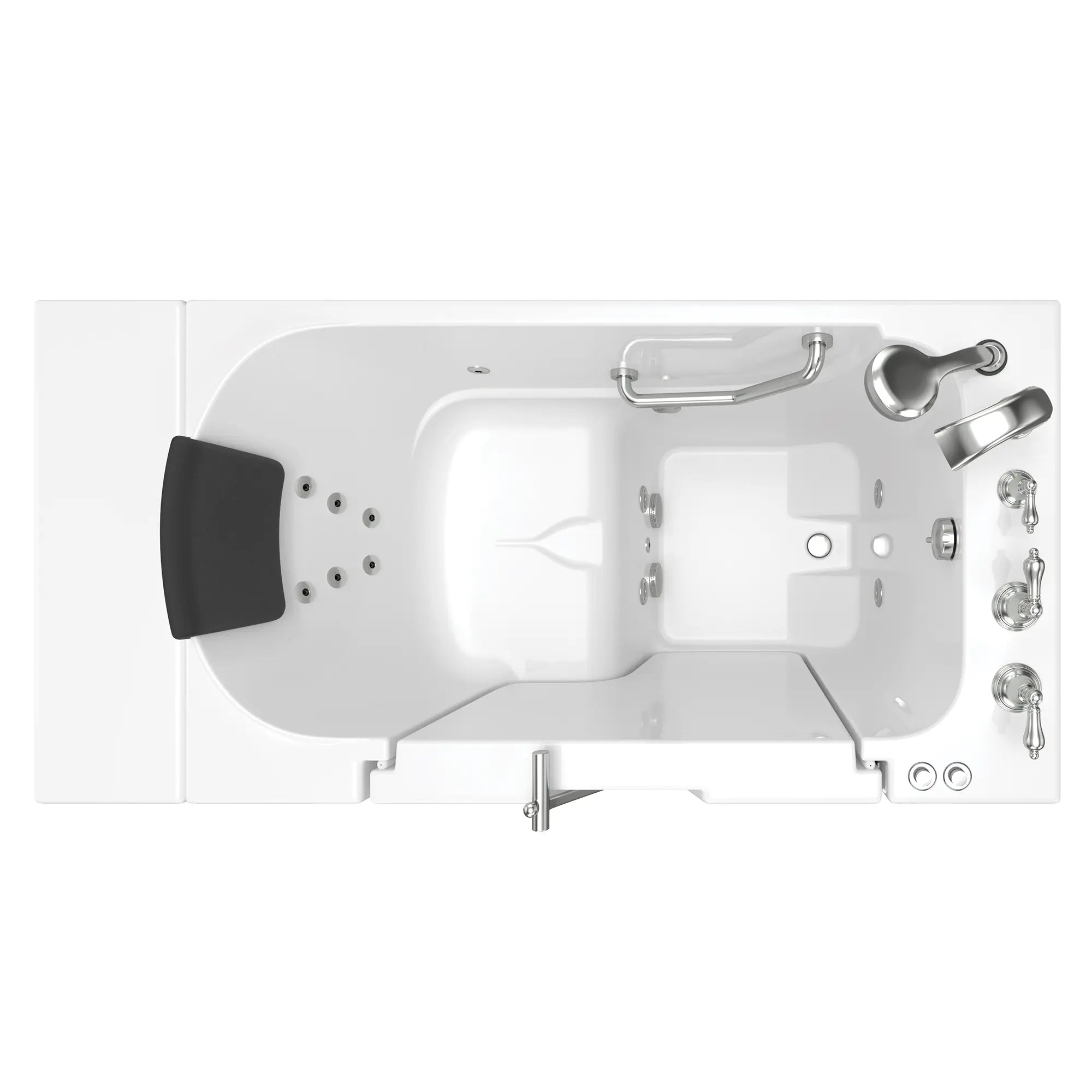 Gelcoat Premium Series 30 x 52 -Inch Walk-in Tub With Whirlpool System - Right-Hand Drain With Faucet // WHITE // 171186_Top_3052OD_109_WRW_SSOD5230RJ-WH_0_CDNwebp.webp