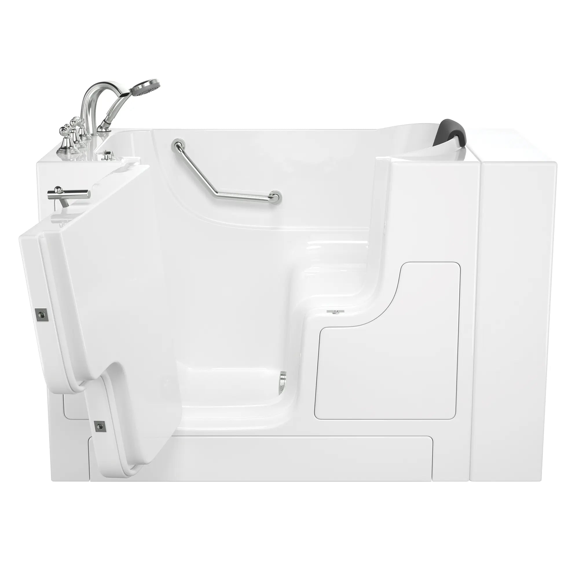 Gelcoat Premium Series 30 x 52 -Inch Walk-in Tub With Soaker System - Left-Hand Drain With Faucet // WHITE // 171190_Front_3052OD_109_SLW_SSOD5230LS-WH_KO_0_CDNwebp.webp