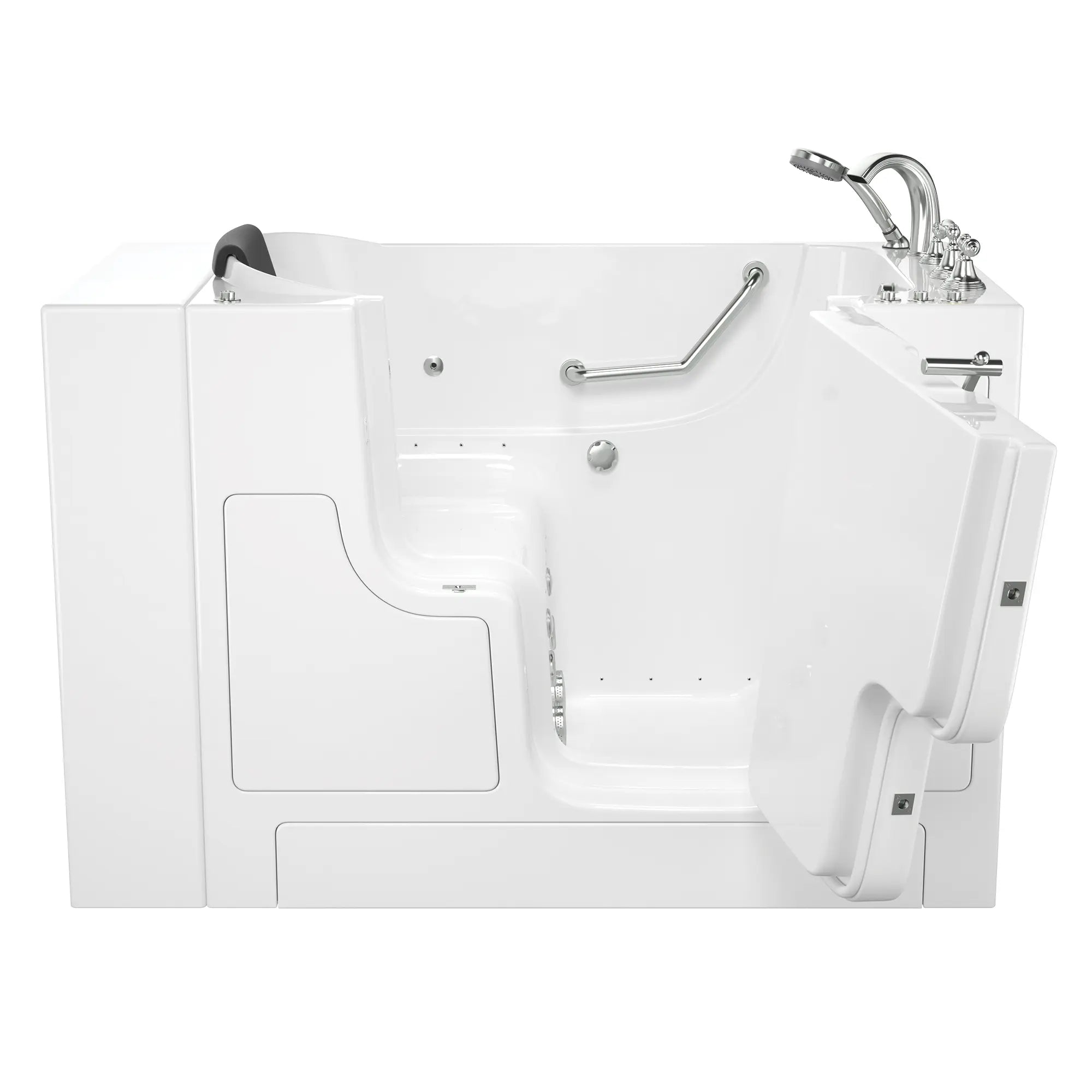 Gelcoat Premium Series 30 x 52 -Inch Walk-in Tub With Combination Air Spa and Whirlpool Systems - Right-Hand Drain With Faucet // WHITE // 171193_Front_3052OD_109_CRW_SSOD5230RD-WH_KO_0_CDNwebp.webp