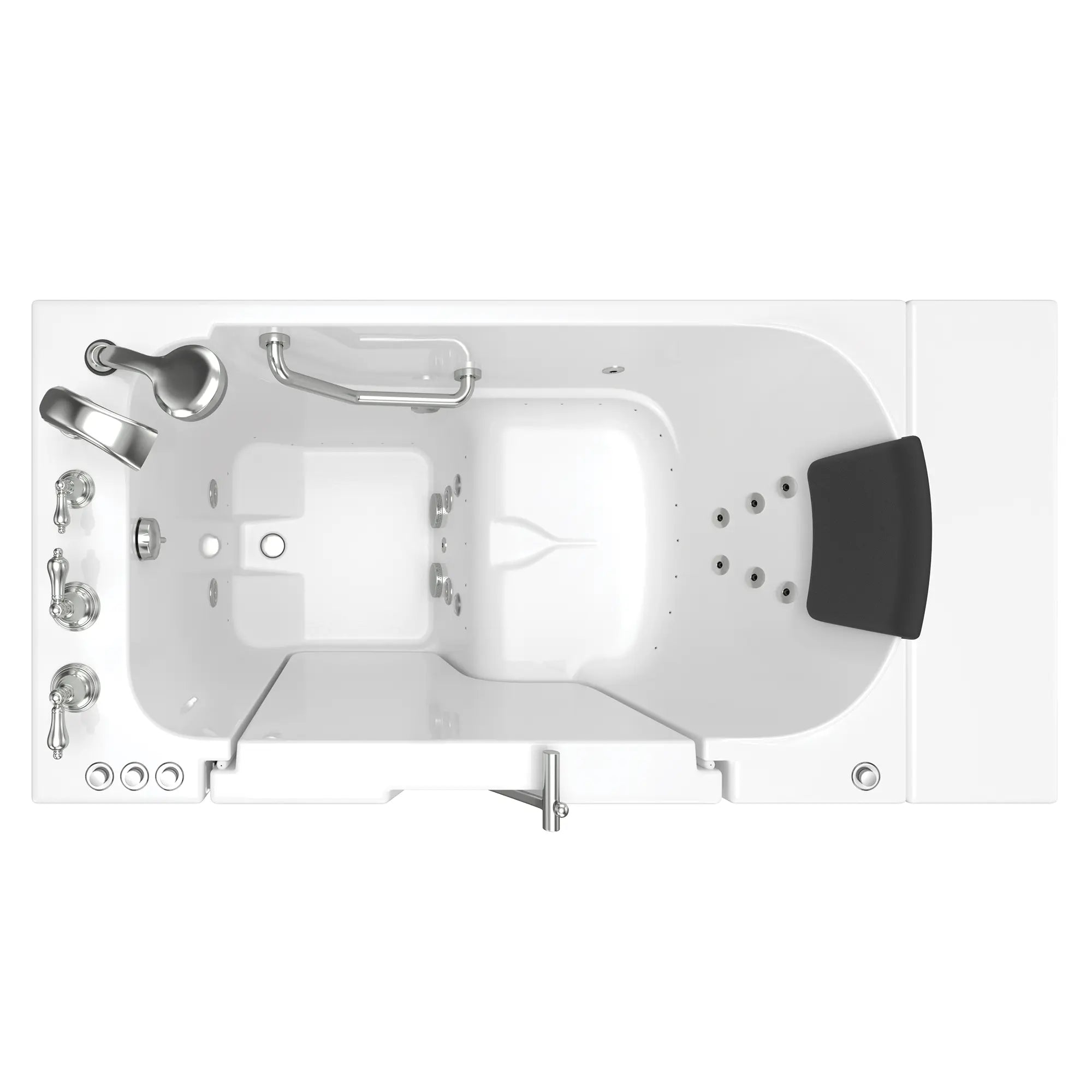 Gelcoat Premium Series 30 x 52 -Inch Walk-in Tub With Combination Air Spa and Whirlpool Systems - Left-Hand Drain With Faucet // WHITE // 171218_Top_3052OD_109_CLW_SSOD5230LD-WH_0_CDNwebp.webp