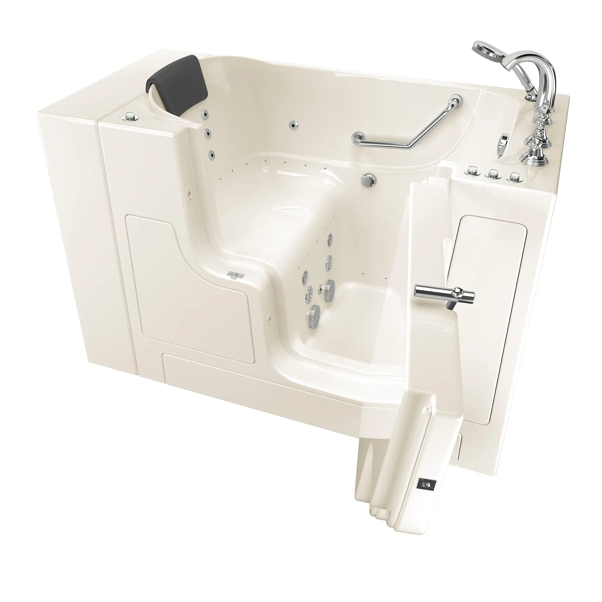 Gelcoat Premium Series 30 x 52 -Inch Walk-in Tub With Combination Air Spa and Whirlpool Systems - Right-Hand Drain With Faucet // LINEN // 171226_3052OD109CRL_SSOD5230RD-BC_KO_0_CDNwebp.webp
