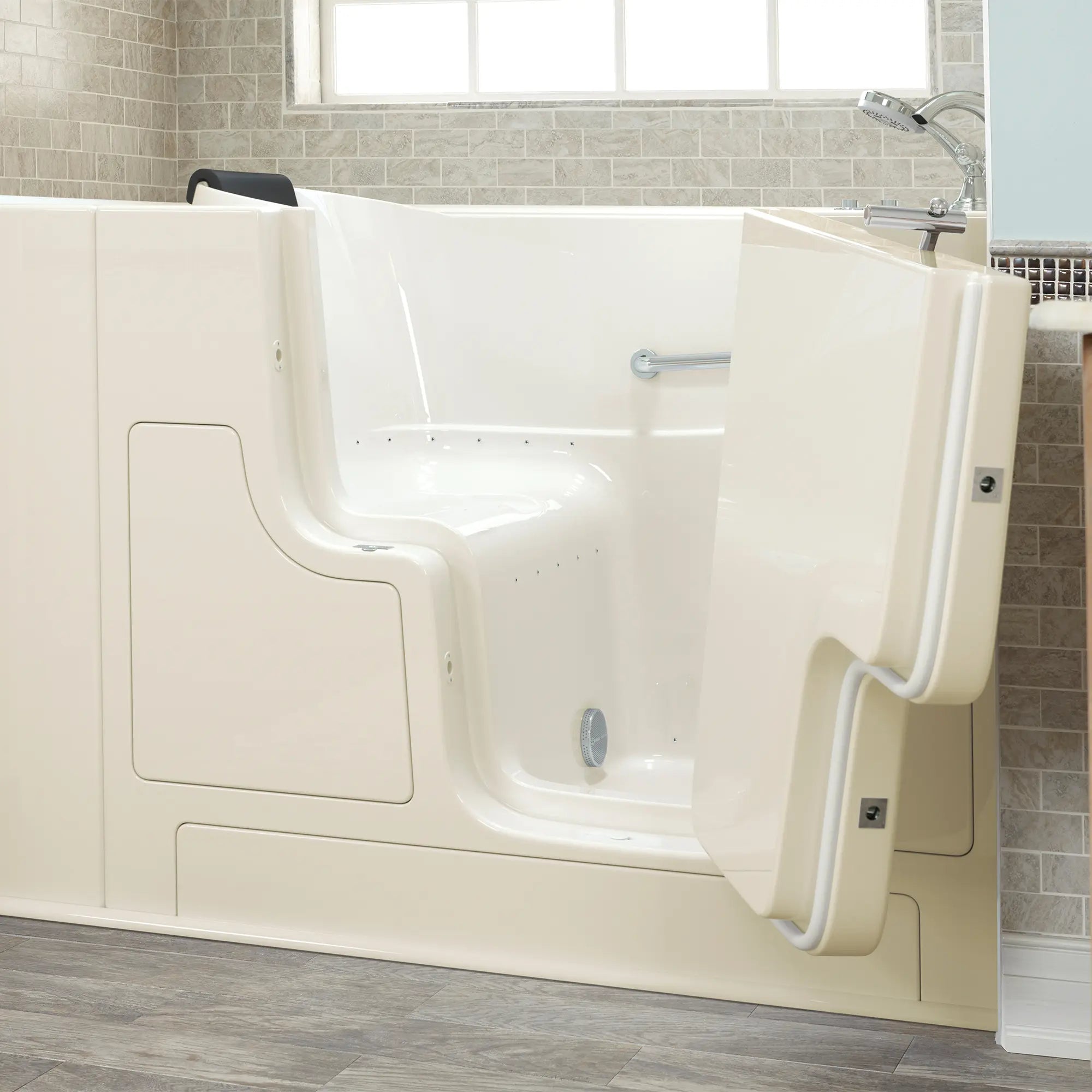Gelcoat Premium Series 30 x 52 -Inch Walk-in Tub With Air Spa System - Right-Hand Drain With Faucet // LINEN // 171230_3052OD_109_ARL_SSOD5230_RABC_v2_2017_sq_0_CDNwebp.webp