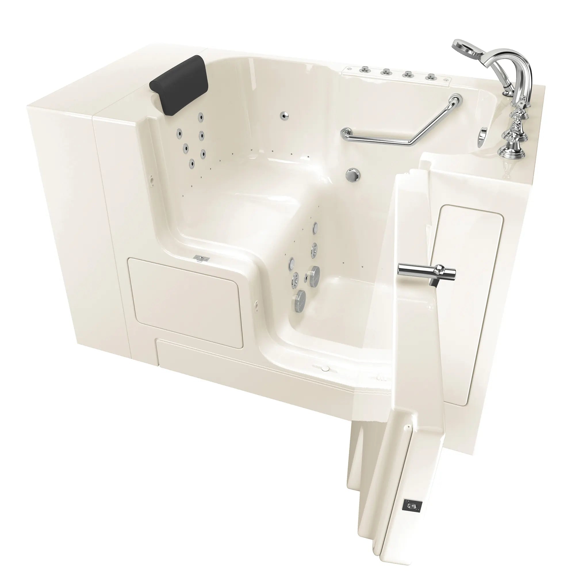 Gelcoat Premium Series 32 x 52 -Inch Walk-in Tub With Combination Air Spa and Whirlpool Systems - Right-Hand Drain With Faucet // LINEN // 171323_3252OD109CRL_SSOD5232RD-BC_KO_0_CDNwebp.webp