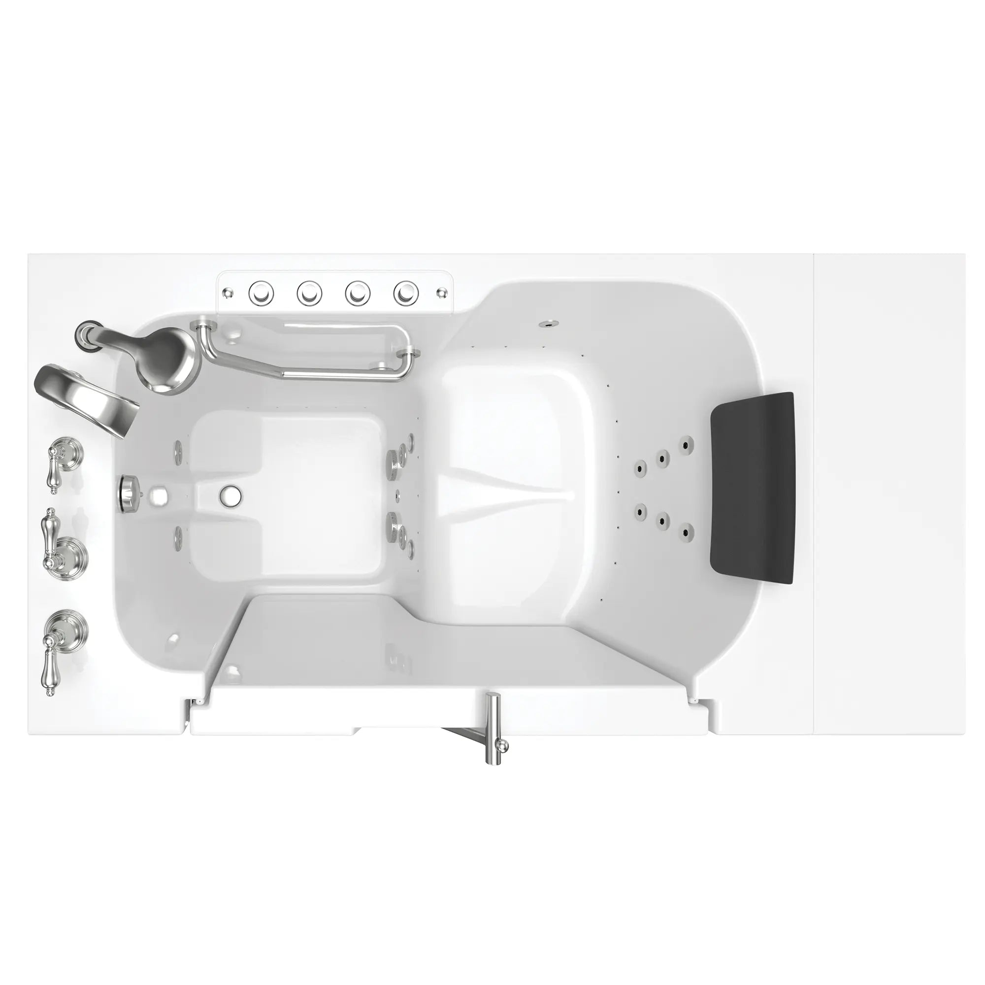 Gelcoat Premium Series 32 x 52 -Inch Walk-in Tub With Combination Air Spa and Whirlpool Systems - Left-Hand Drain With Faucet // WHITE // 171324_Top_3252OD_109_CLW_SSOD5232LD-WH_0_CDNwebp.webp
