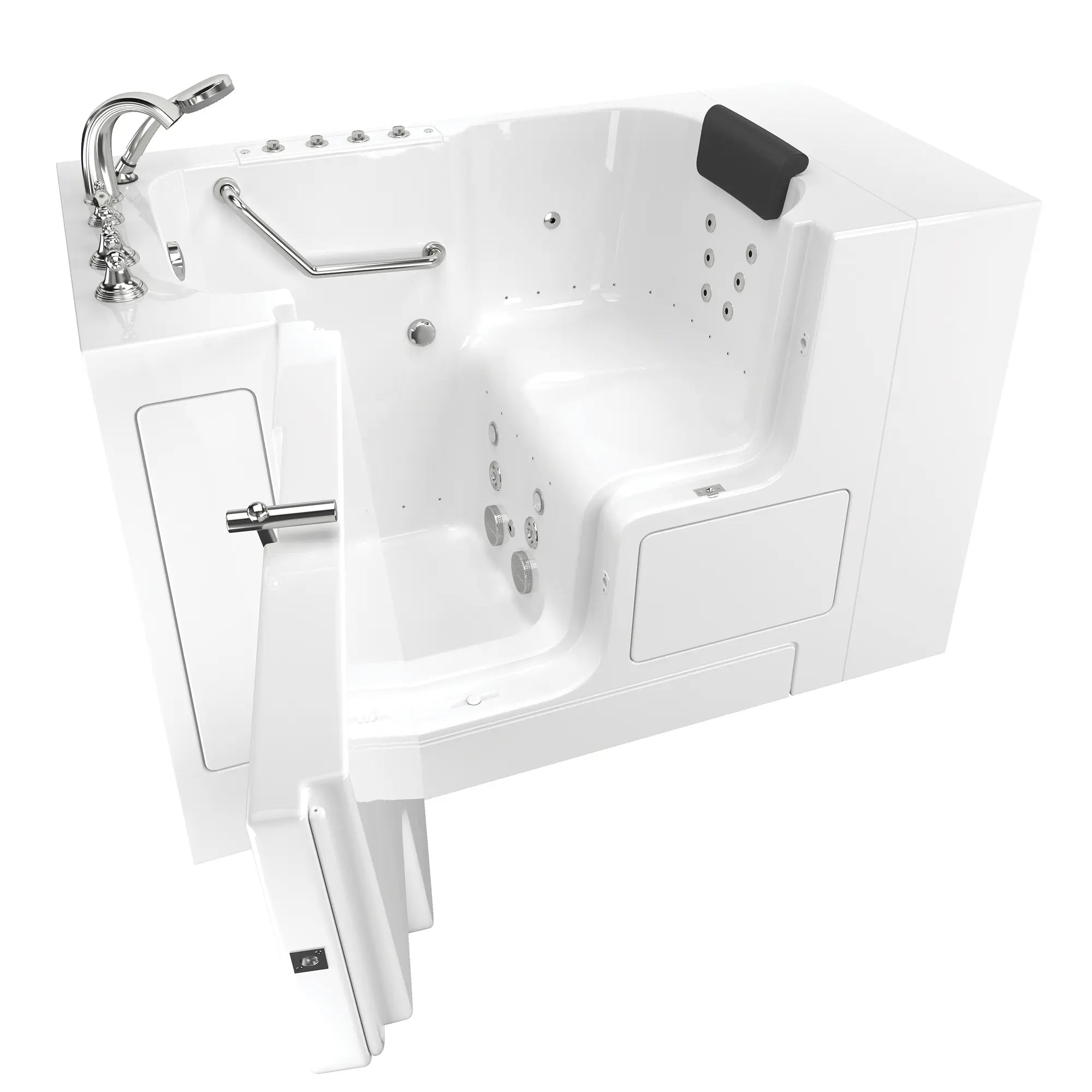 Gelcoat Premium Series 32 x 52 -Inch Walk-in Tub With Combination Air Spa and Whirlpool Systems - Left-Hand Drain With Faucet // WHITE // 171326_3252OD109CLW_SSOD5232LD-WH_KO_0_CDNwebp.webp
