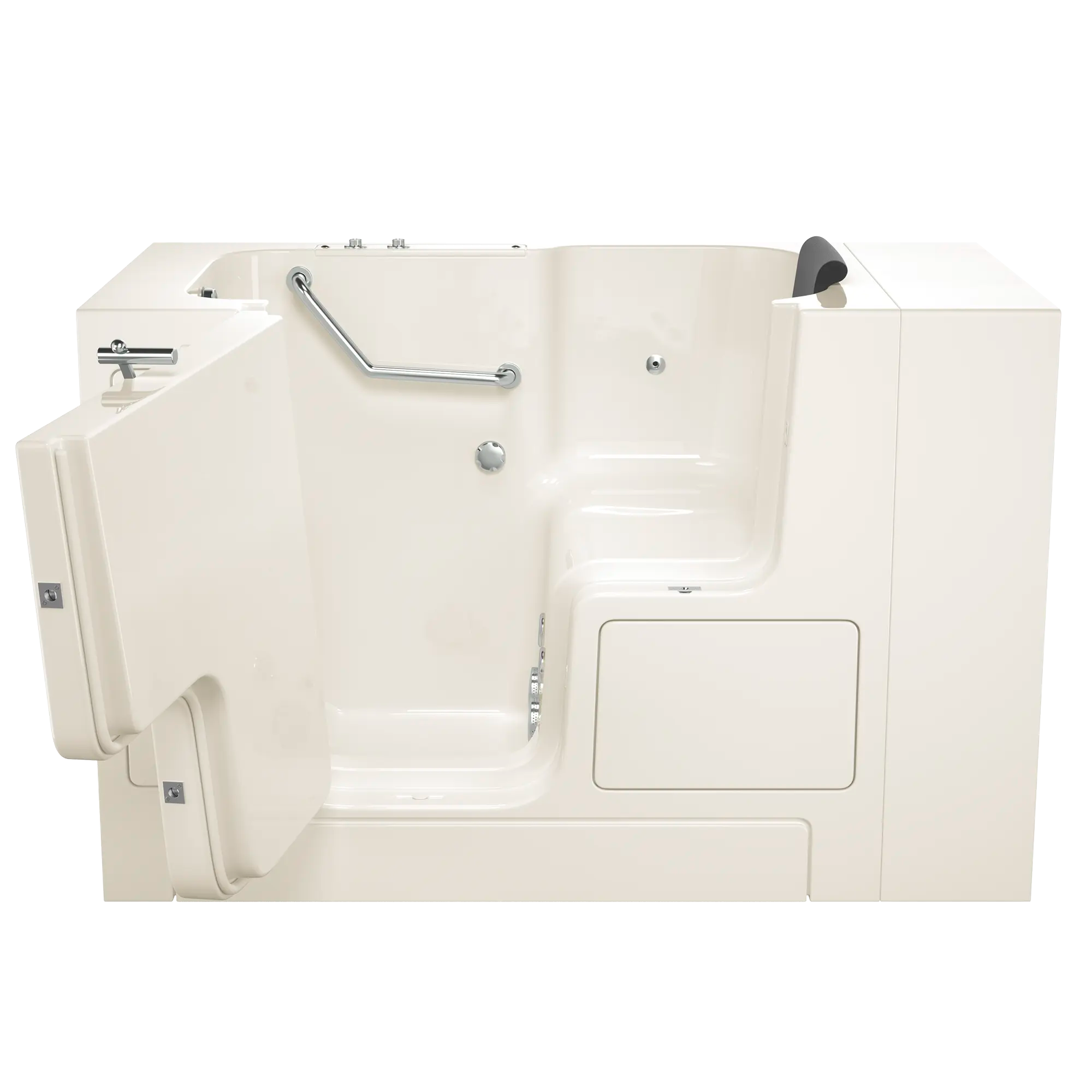 Gelcoat Premium Series 32 x 52 -Inch Walk-in Tub With Whirlpool System - Left-Hand Drain // LINEN // 171340_Front_3252OD_105_WLL_0_CDNwebp.webp