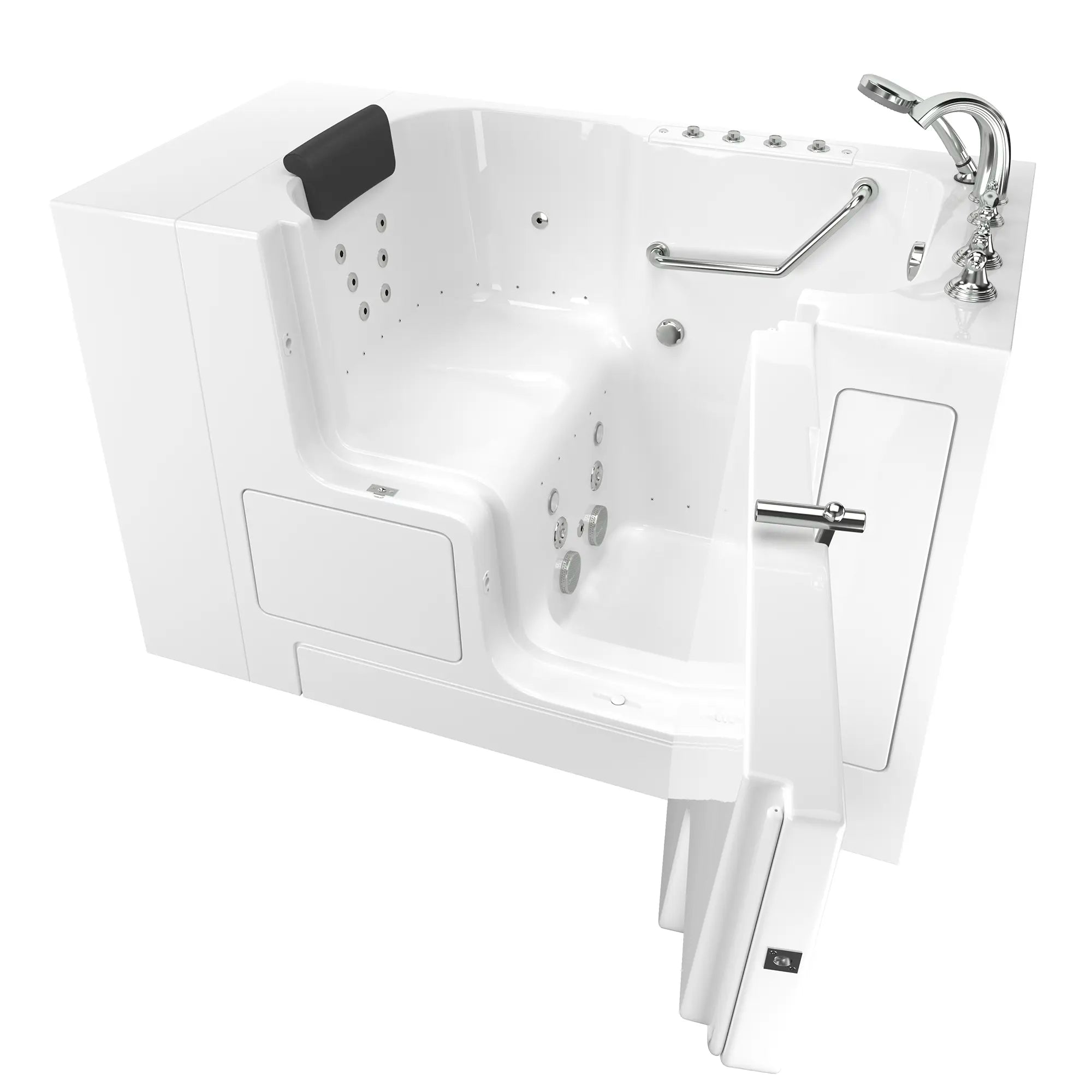 Gelcoat Premium Series 32 x 52 -Inch Walk-in Tub With Combination Air Spa and Whirlpool Systems - Right-Hand Drain With Faucet // WHITE // 171341_3252OD109CRW_SSOD5232RD-WH_KO_0_CDNwebp.webp