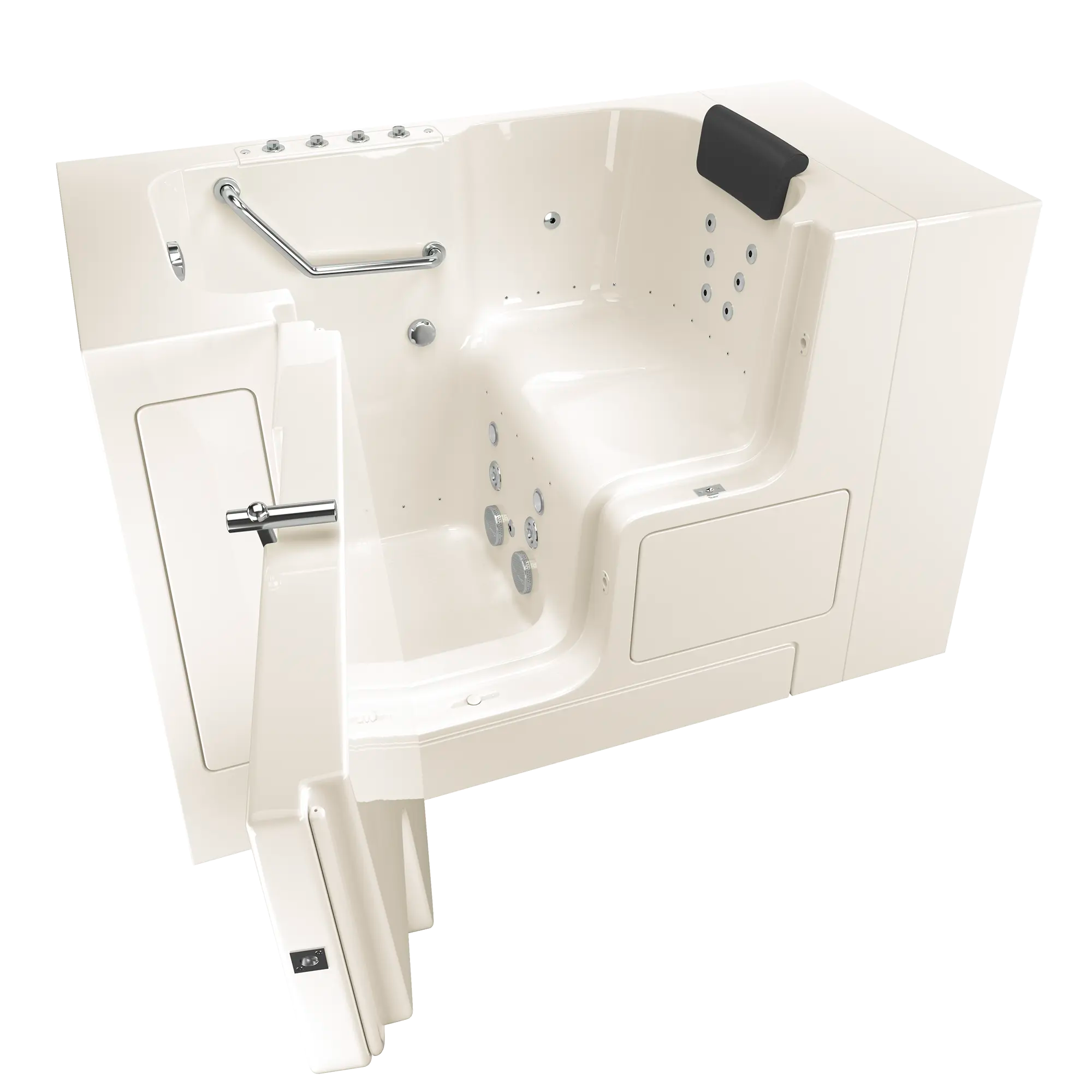Gelcoat Premium Series 32 x 52 -Inch Walk-in Tub With Combination Air Spa and Whirlpool Systems - Left-Hand Drain // LINEN // 171342_3252OD105CLL_KO_0_CDNwebp.webp