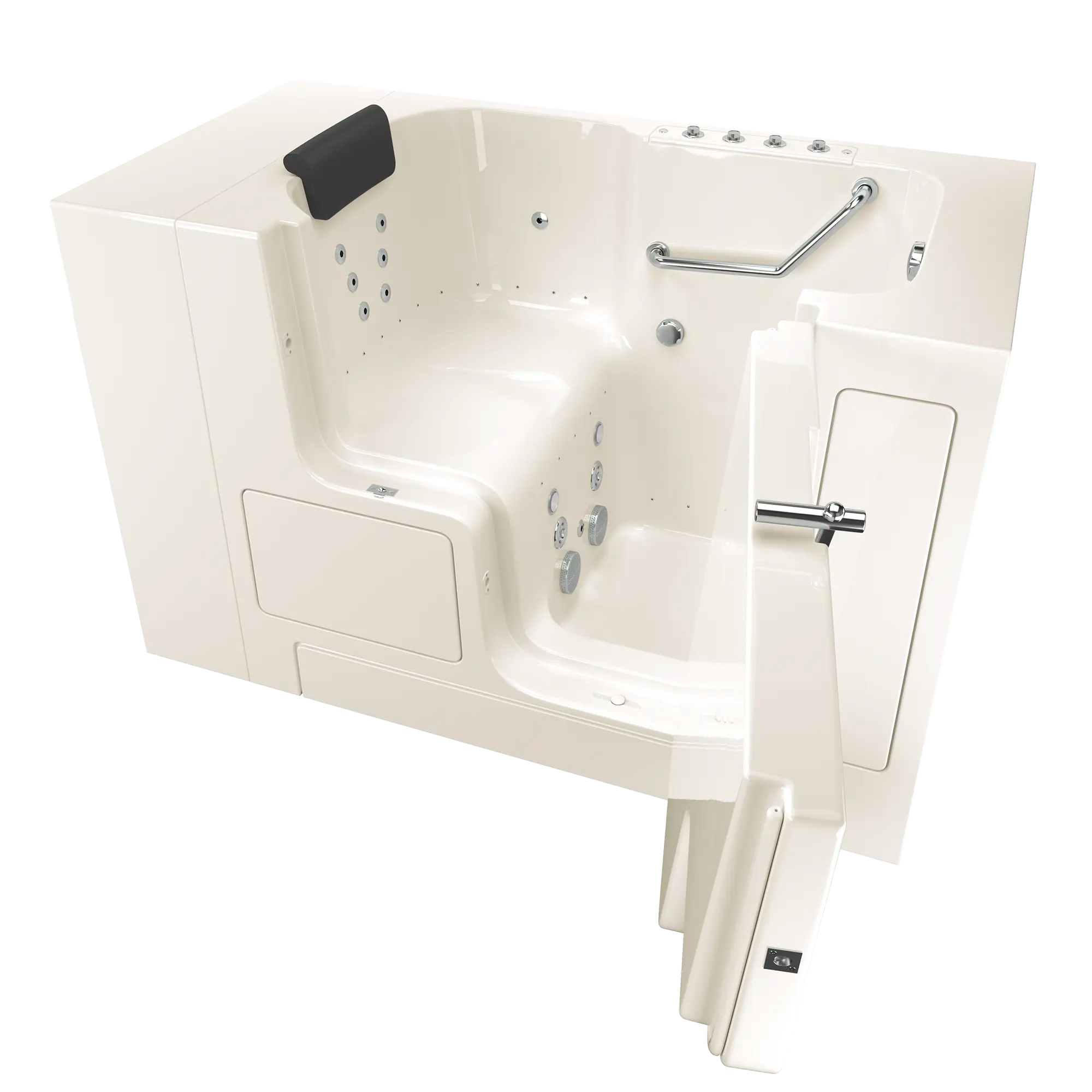 Gelcoat Premium Series 32 x 52 -Inch Walk-in Tub With Combination Air Spa and Whirlpool Systems - Right-Hand Drain // LINEN // 171359_3252OD105CRL_KO_0_CDNwebp.webp
