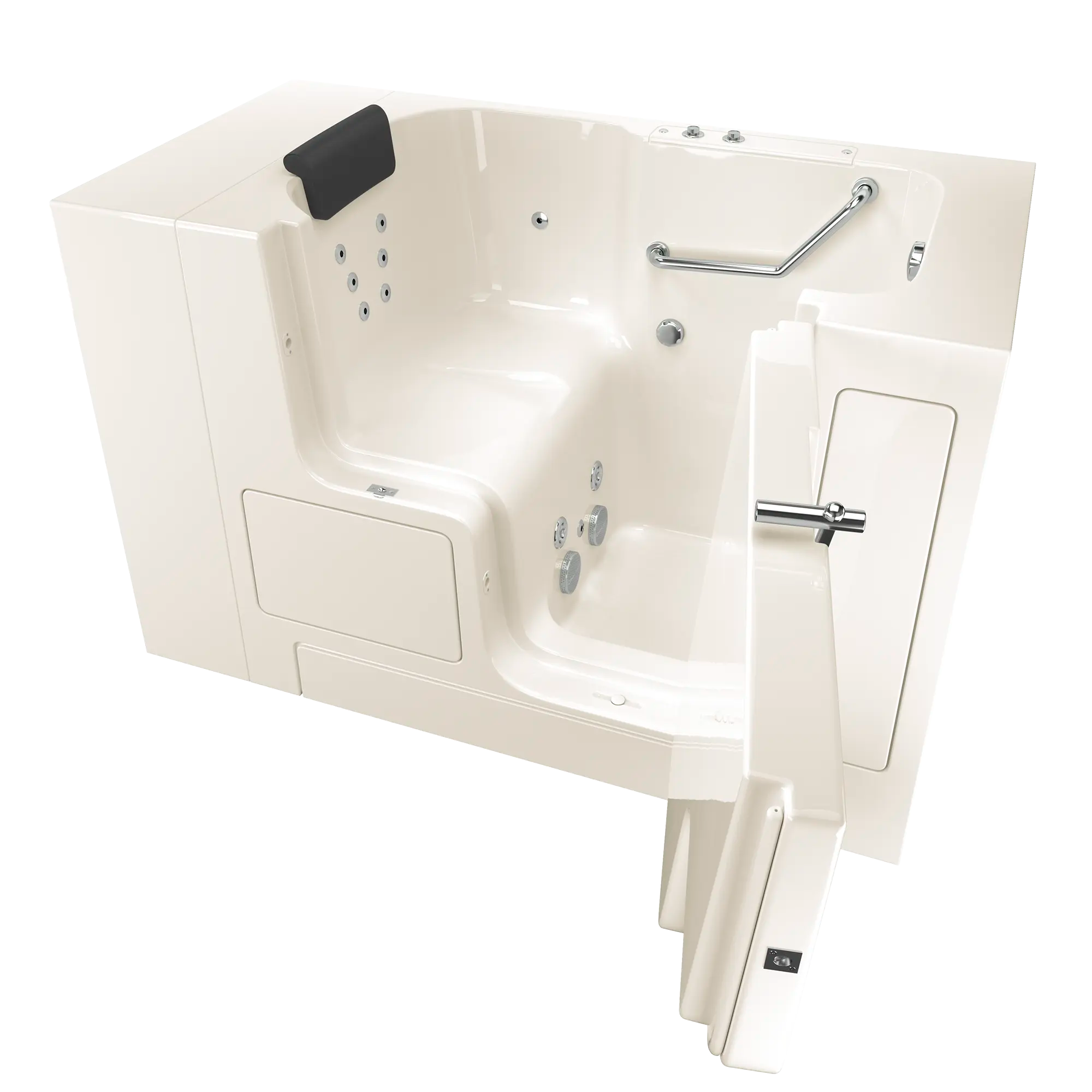 Gelcoat Premium Series 32 x 52 -Inch Walk-in Tub With Whirlpool System - Right-Hand Drain // LINEN // 171368_3252OD105WRL_KO_0_CDNwebp.webp