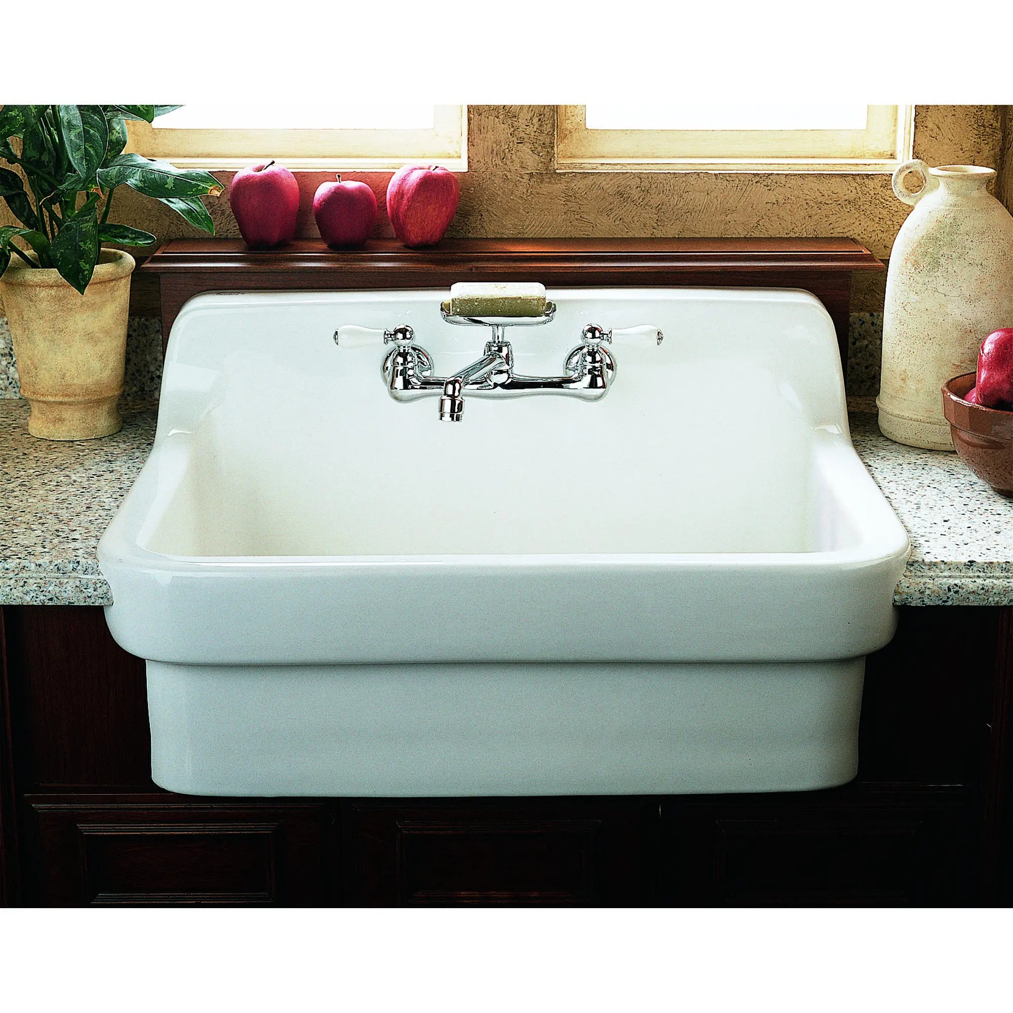 Heritage 2-Handle Wall Mount Kitchen Faucet 2.2 gpm/8.3 L/min With Soap Dish - Thumbnail 2