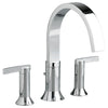 [7430900.002] Berwick Deck-Mount Bathtub Faucet for Flash Rough-in Valve with Lever Handles - Polished Chrome