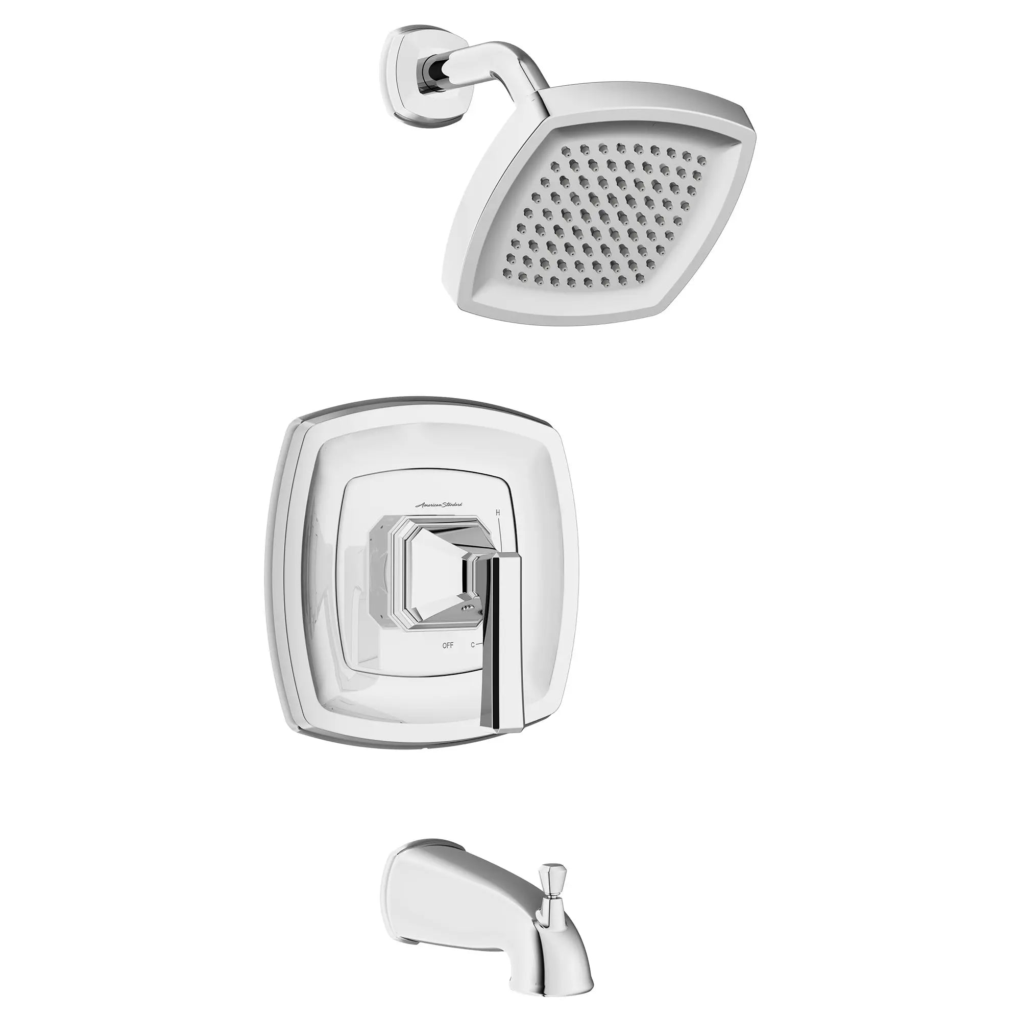 Crawford 1.8 gpm/6.8 L/min Tub and Shower Trim Kit With Water-Saving Showerhead, Double Ceramic Pressure Balance Cartridge With Lever Handle // TUB & SHOWER / POLISHED CHROME // 174138_TU612502.002_TU612508.002_0_CDNwebp.webp