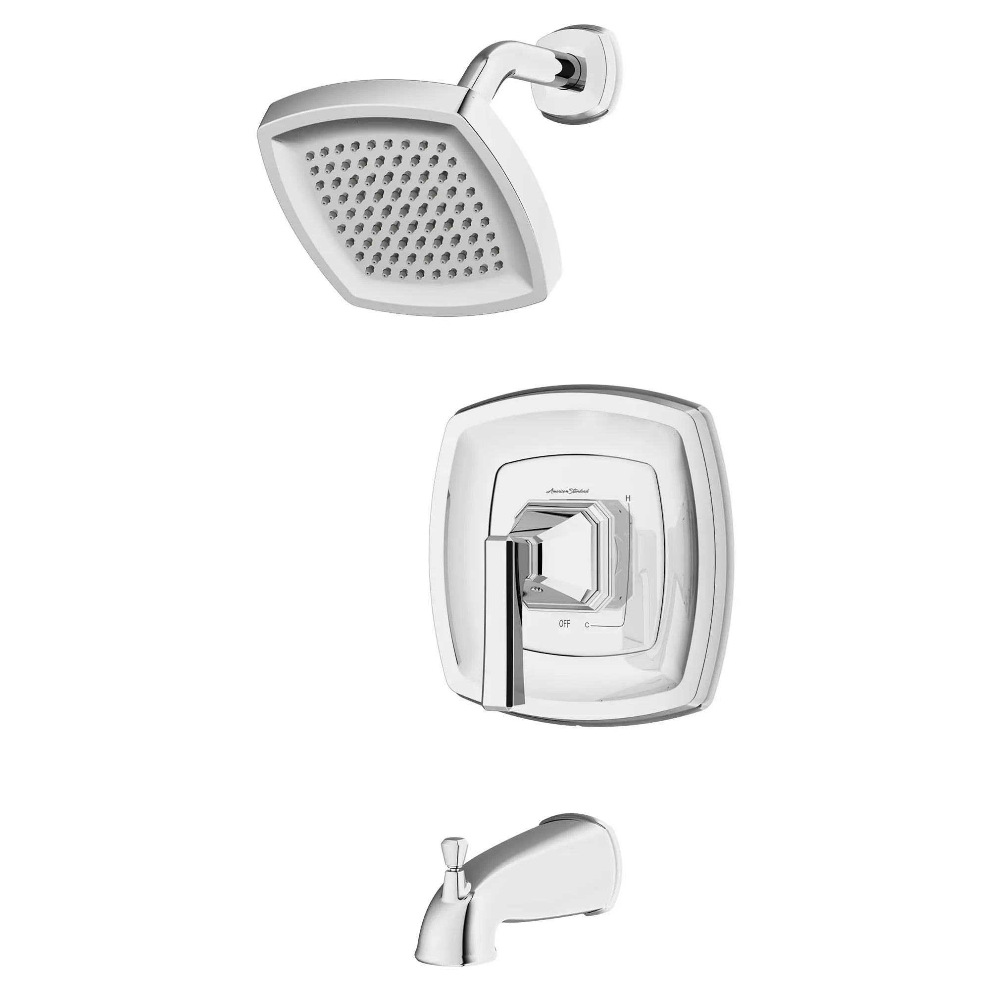Crawford 1.8 gpm/6.8 L/min Tub and Shower Trim Kit With Water-Saving Showerhead, Double Ceramic Pressure Balance Cartridge With Lever Handle // TUB & SHOWER / POLISHED CHROME // 174145_TU612502.002_TU612508.002_2_0_CDNwebp.webp