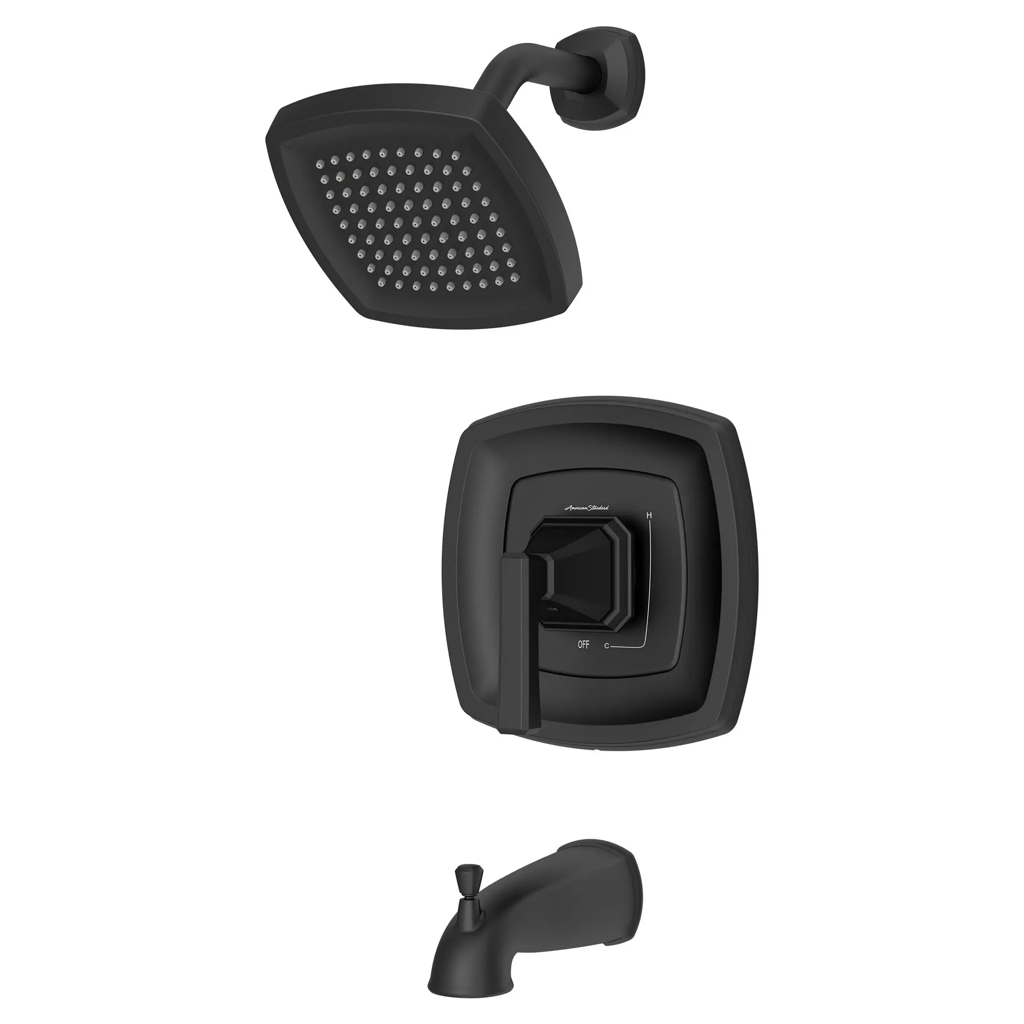 Crawford 1.8 gpm/6.8 L/min Tub and Shower Trim Kit With Water-Saving Showerhead, Double Ceramic Pressure Balance Cartridge With Lever Handle // TUB & SHOWER / MATTE BLACK // 174439_TU612502243_TU612508243_2_0_CDNwebp.webp