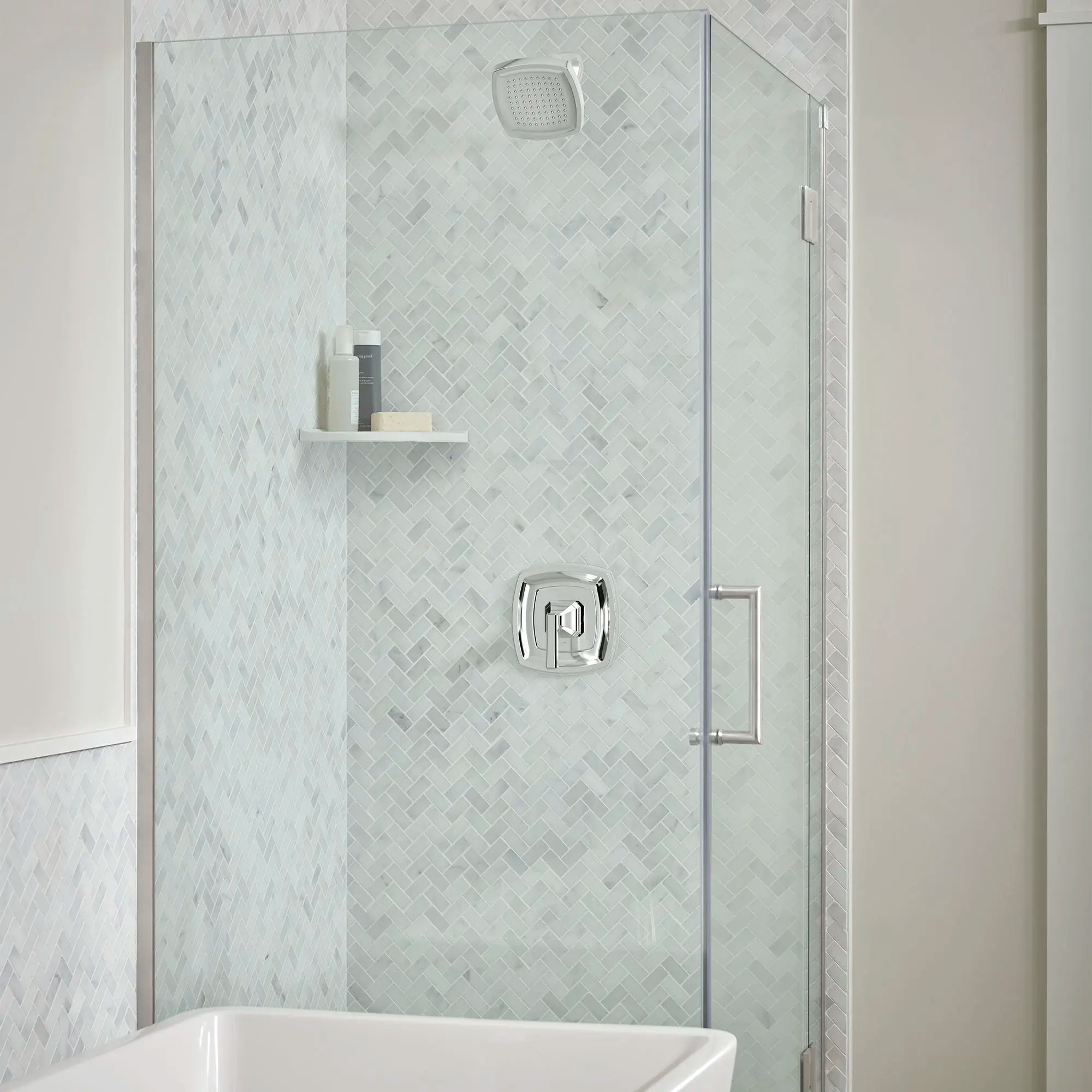 Crawford 2.5 gpm/9.5 L/min Shower Trim Kit With Showerhead, Double Ceramic Pressure Balance Cartridge With Lever Handle // POLISHED CHROME // 174450_B-TU612501002_TU612507002_0_CDNwebp.webp