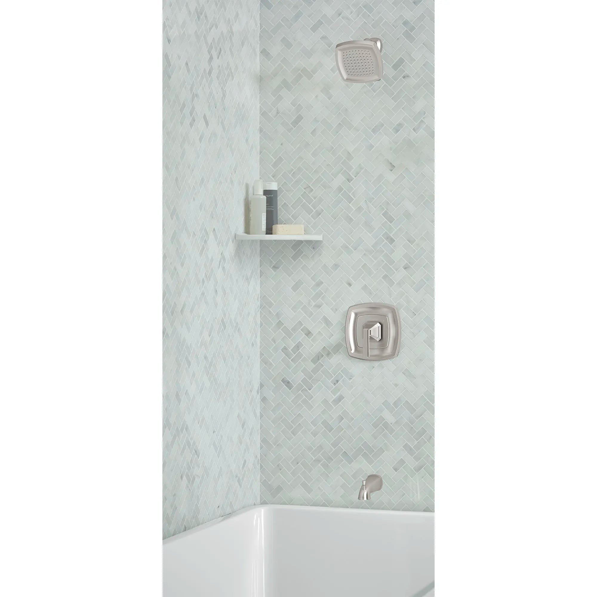 Crawford 1.8 gpm/6.8 L/min Tub and Shower Trim Kit With Water-Saving Showerhead, Double Ceramic Pressure Balance Cartridge With Lever Handle // TUB & SHOWER / BRUSHED NICKEL // 174452_B-TU612502295_TU612508295_0_CDNwebp.webp