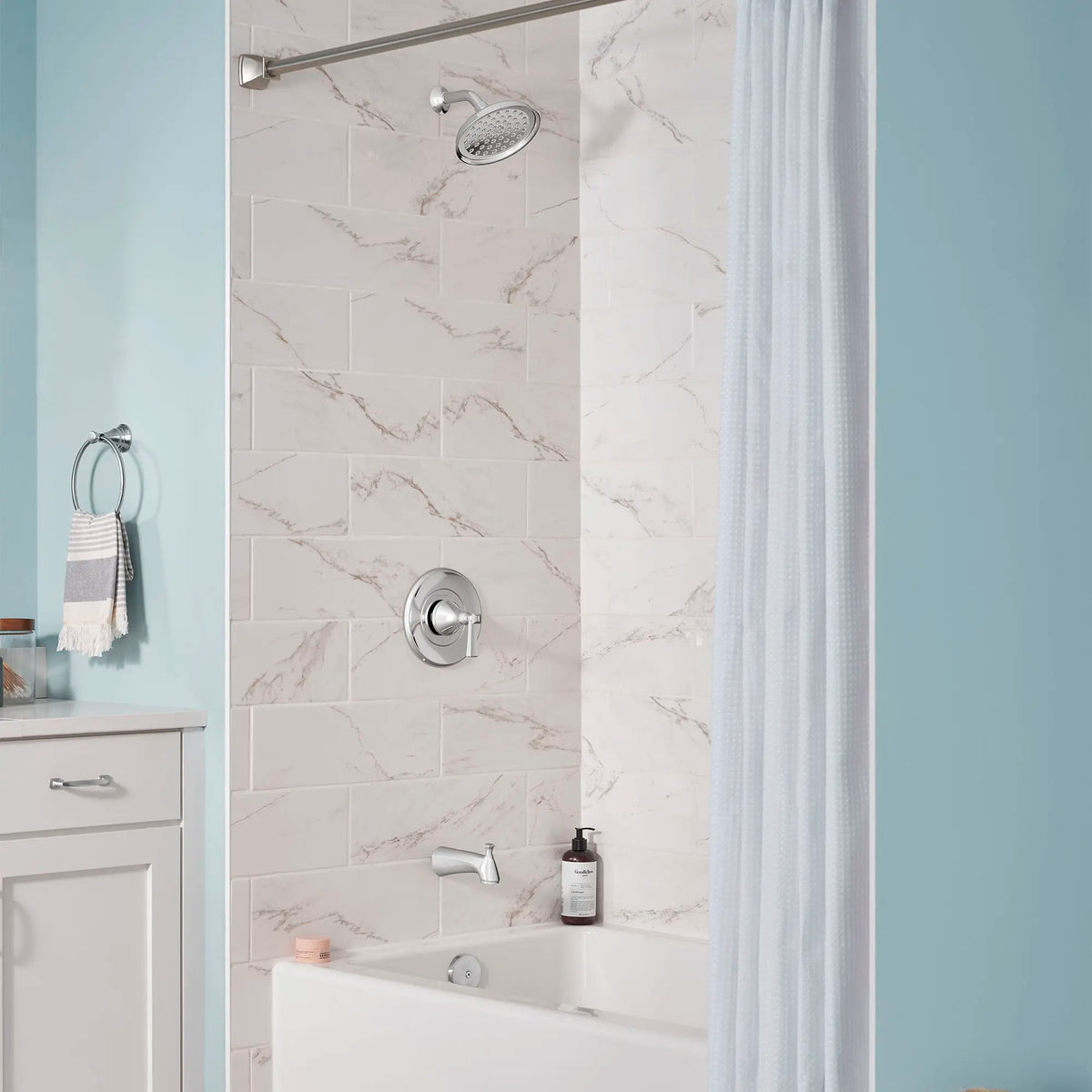 Glenmere 1.8 gpm/6.8 L/min Tub and Shower Trim Kit With Water-Saving Showerhead, Double Ceramic Pressure Balance Cartridge With Lever Handle // TUB & SHOWER / POLISHED CHROME // 174461_B-TU617502.002_TU617508.002_0_CDNwebp_e4219107-6213-4bb3-8599-c3beeb842974.webp