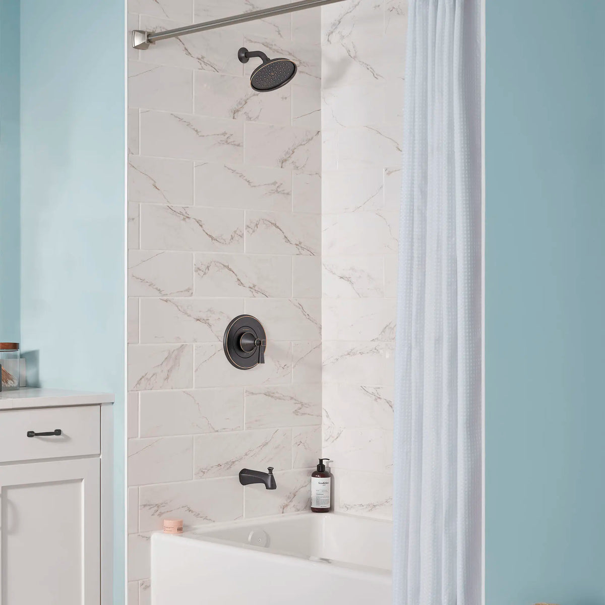 Glenmere 1.8 gpm/6.8 L/min Tub and Shower Trim Kit With Water-Saving Showerhead, Double Ceramic Pressure Balance Cartridge With Lever Handle // TUB & SHOWER / LEGACY BRONZE // 174475_B-TU617502.278_TU617508.278_0_CDNwebp_fbb2474e-0179-400a-bebf-d5664d9c2649.webp