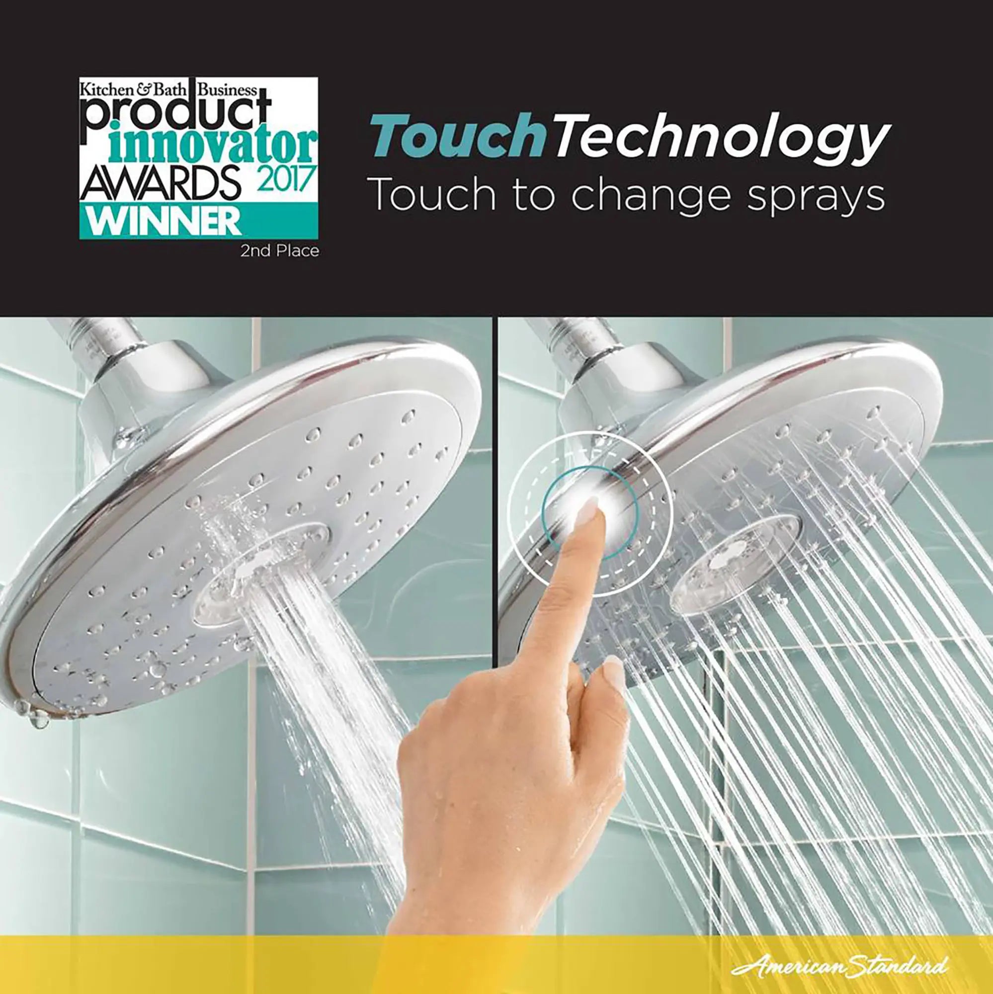 Spectra Touch 7-3/16-inch 1.8 gpm/6.8 L/min 4-Function Water-Saving Showerhead // POLISHED CHROME // 174613_1698374.002_3_0_CDNwebp.webp