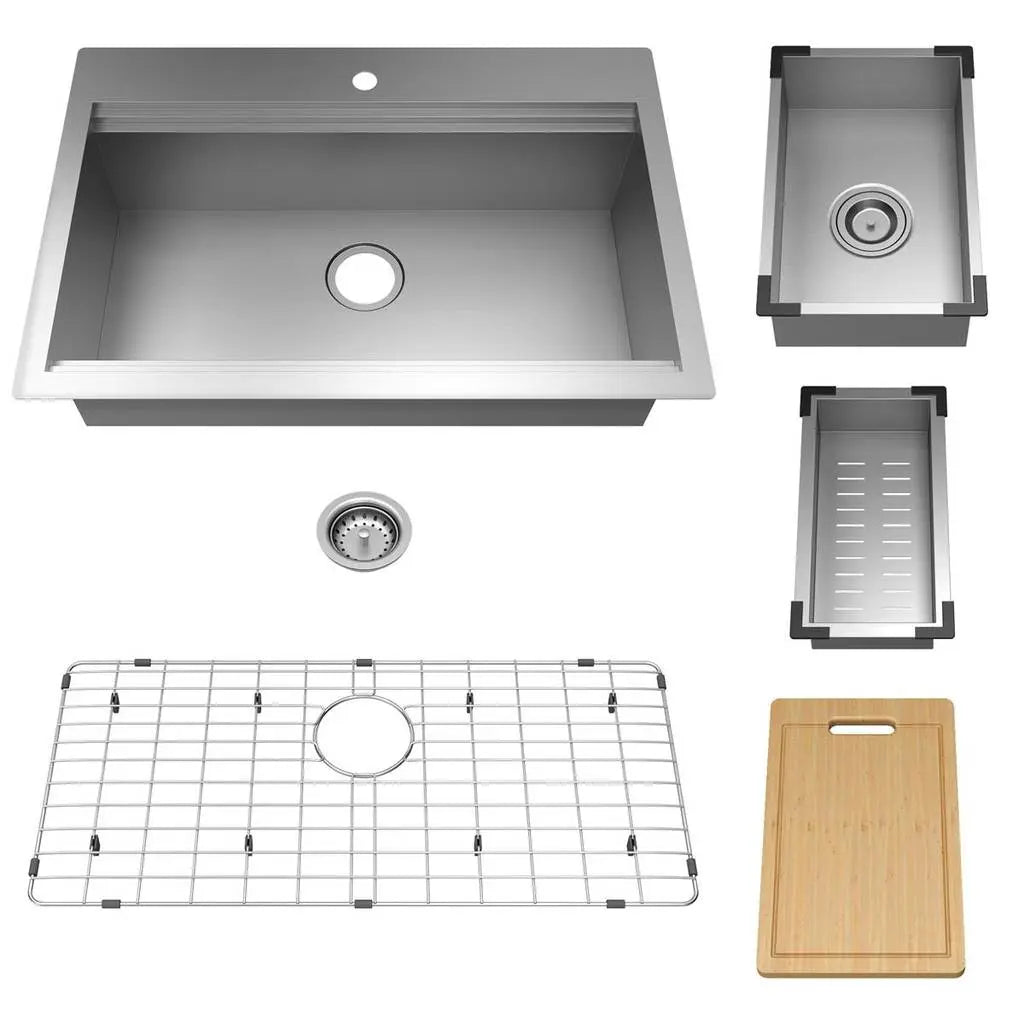 Chive® 33 x 22-Inch Stainless Steel Workstation Kitchen Sink // STAINLESS STEEL // 174629_18SB9332211WS.075_0_CDNwebp_dca160d9-54db-4ce9-8329-c002b79e3564.webp