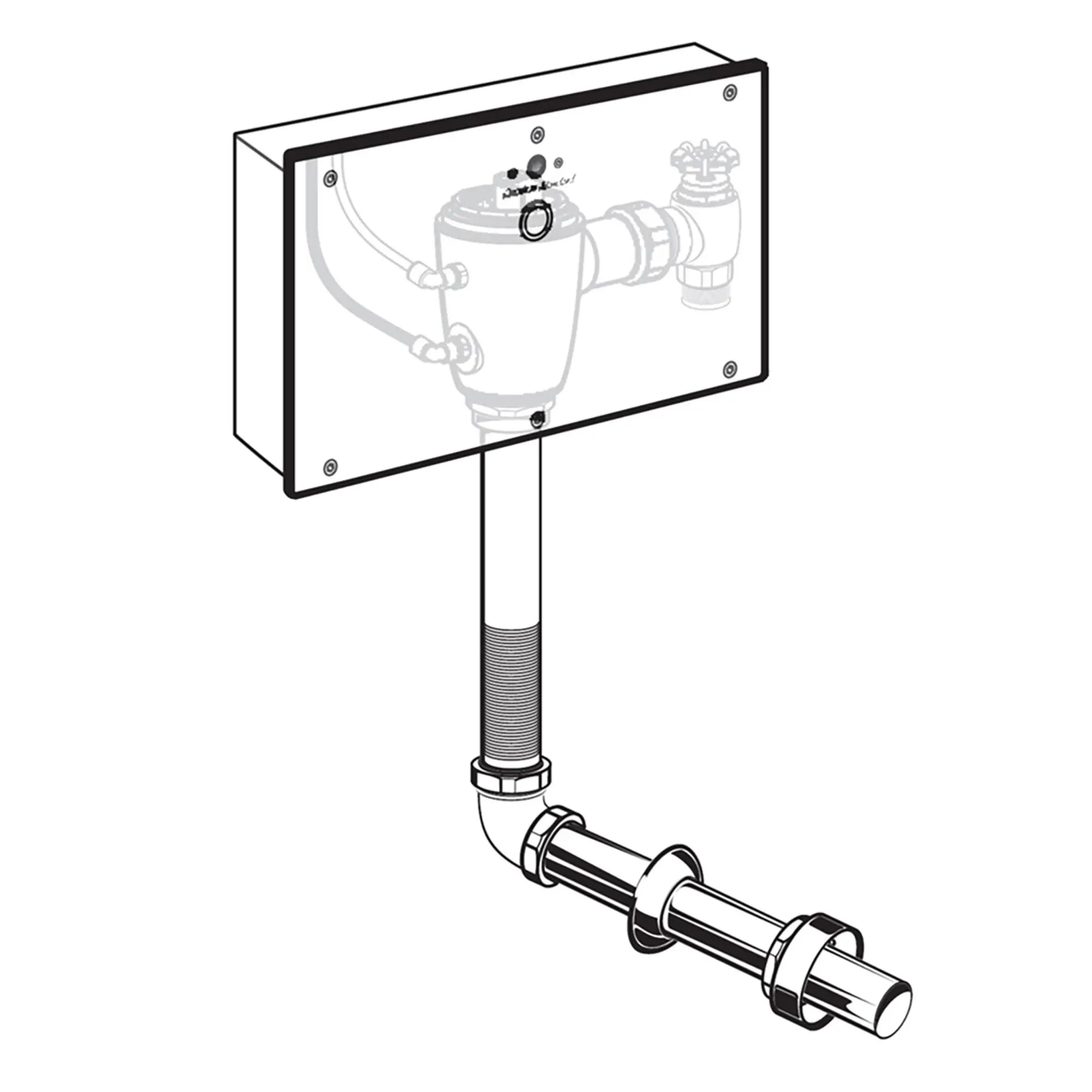 Ultima Selectronic Concealed Toilet Flush Valve with Wall Box, Base Model, Piston-Type, 1.6 gpf/6.0 Lpf // NO FINISH // 174650_606B361.007_0_CDNwebp.webp