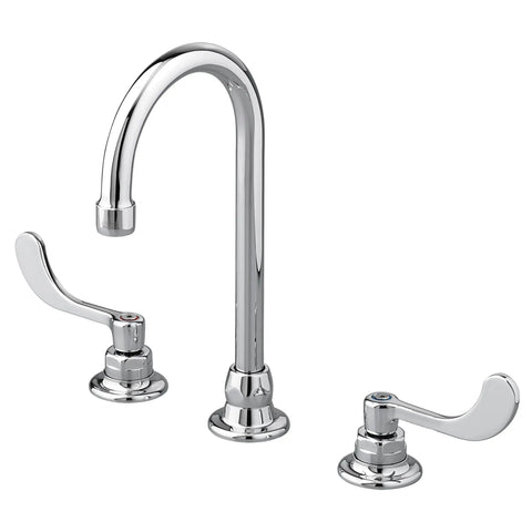Monterrey® 8-Inch Widespread Gooseneck Faucet With Wrist Blade Handles 0.5 gpm/1.9 Lpm With Flexible Underbody