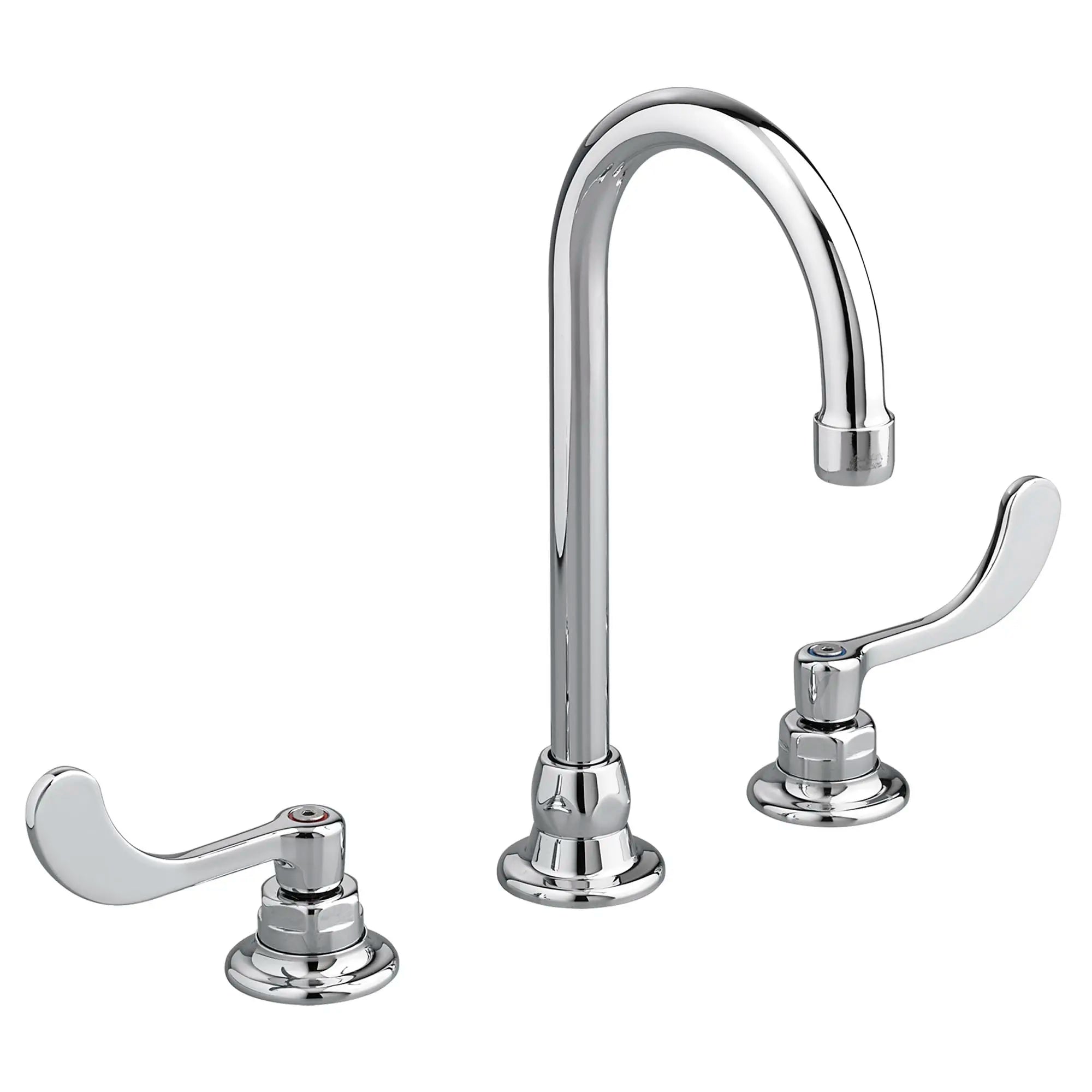 Monterrey® 8-Inch Widespread Gooseneck Faucet With Wrist Blade Handles 1.5 gpm/5.7 Lpm With Limited Swivel // POLISHED CHROME // 174703_6545170002_CDNwebp.webp