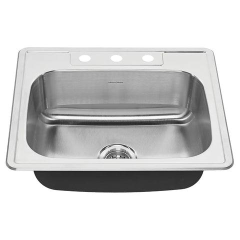 Colony® 25 x 22-Inch Stainless Steel 3-Hole Top Mount Single-Bowl ADA Kitchen Sink