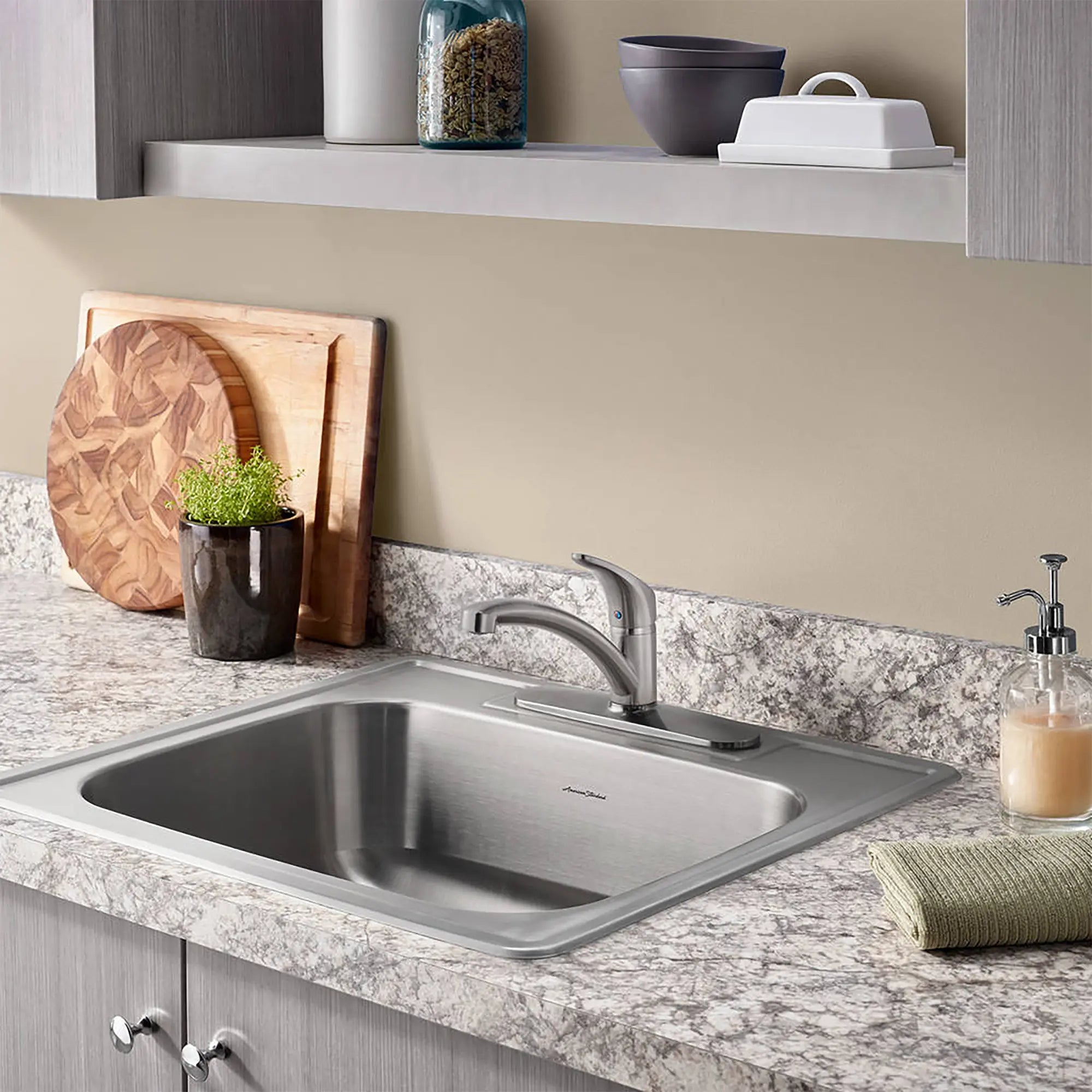 Colony® 25 x 22-Inch Stainless Steel Single-Bowl ADA Kitchen Sink With Colony® PRO Single Control Faucet System // STAINLESS STEEL // 174833_22SB6252283C075_4_0_CDNwebp.webp