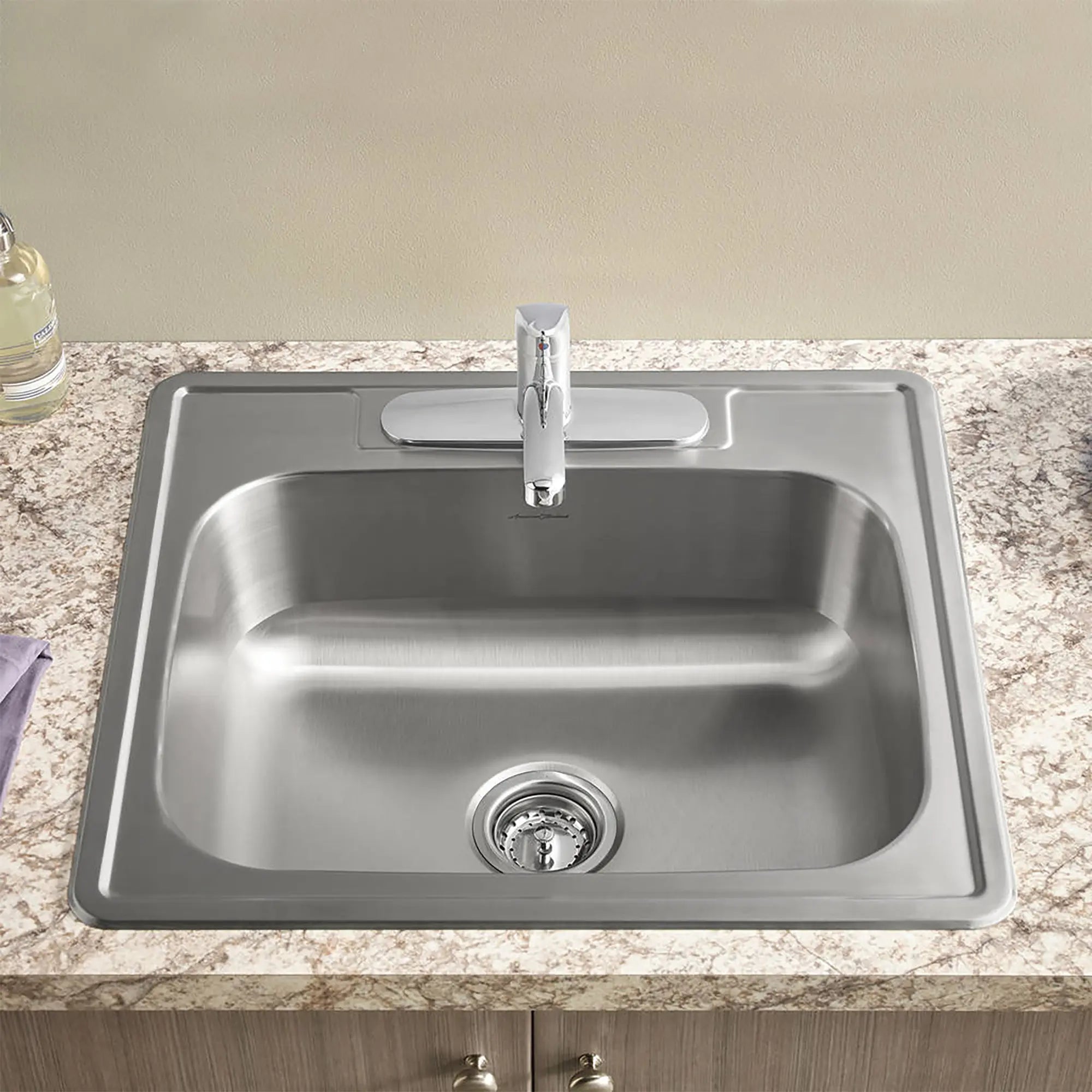 Colony® 25 x 22-Inch Stainless Steel 3-Hole Top Mount Single-Bowl ADA Kitchen Sink // STAINLESS STEEL // 174835_b-22SB6252283S075_0_CDNwebp.webp