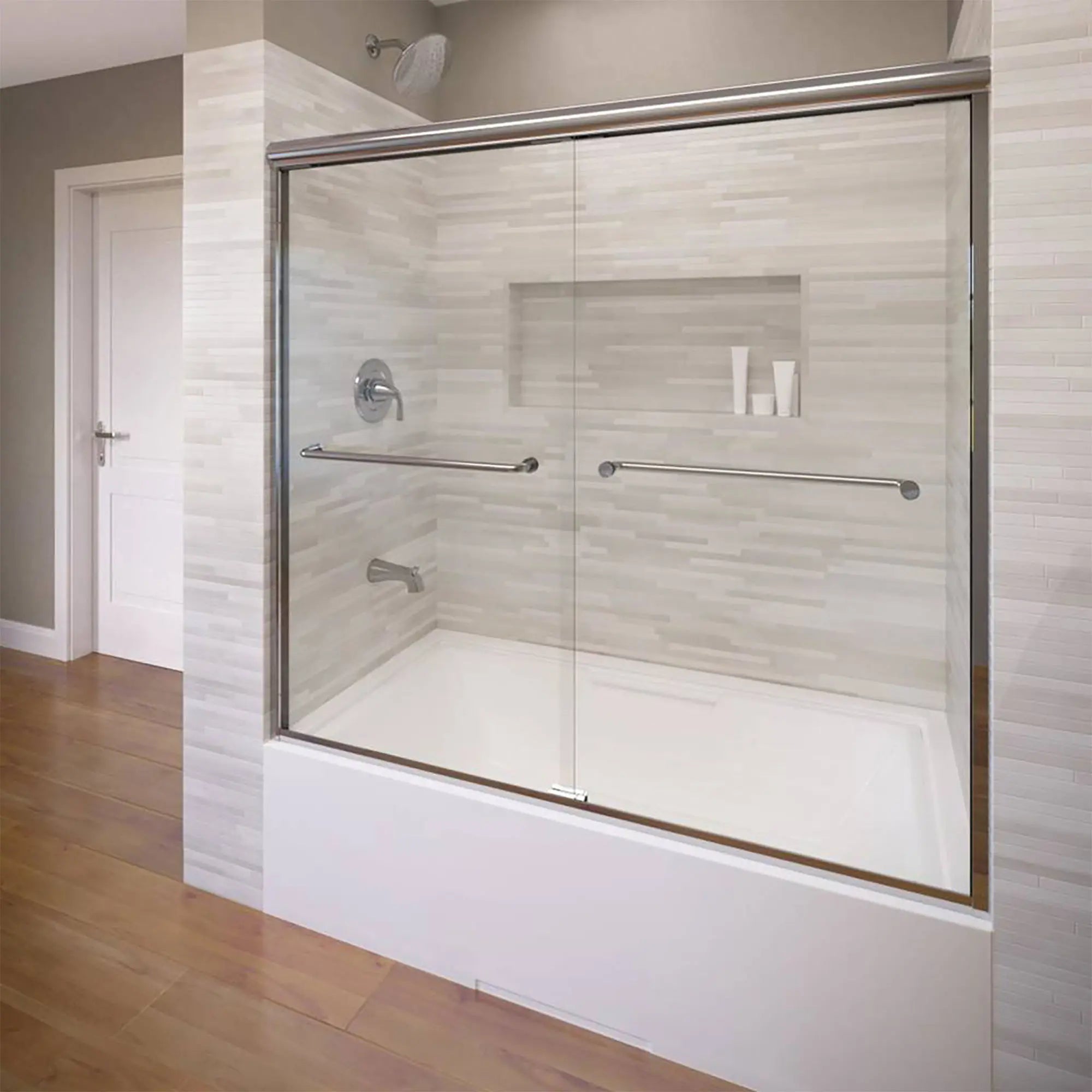 Euro 60 x 57-Inch Height Semi-Frameless Sliding Tub Door with Rain Glass // SILVER SHINE // 174868_AM00350422213-clear-silver_copy_0_CDNwebp.webp