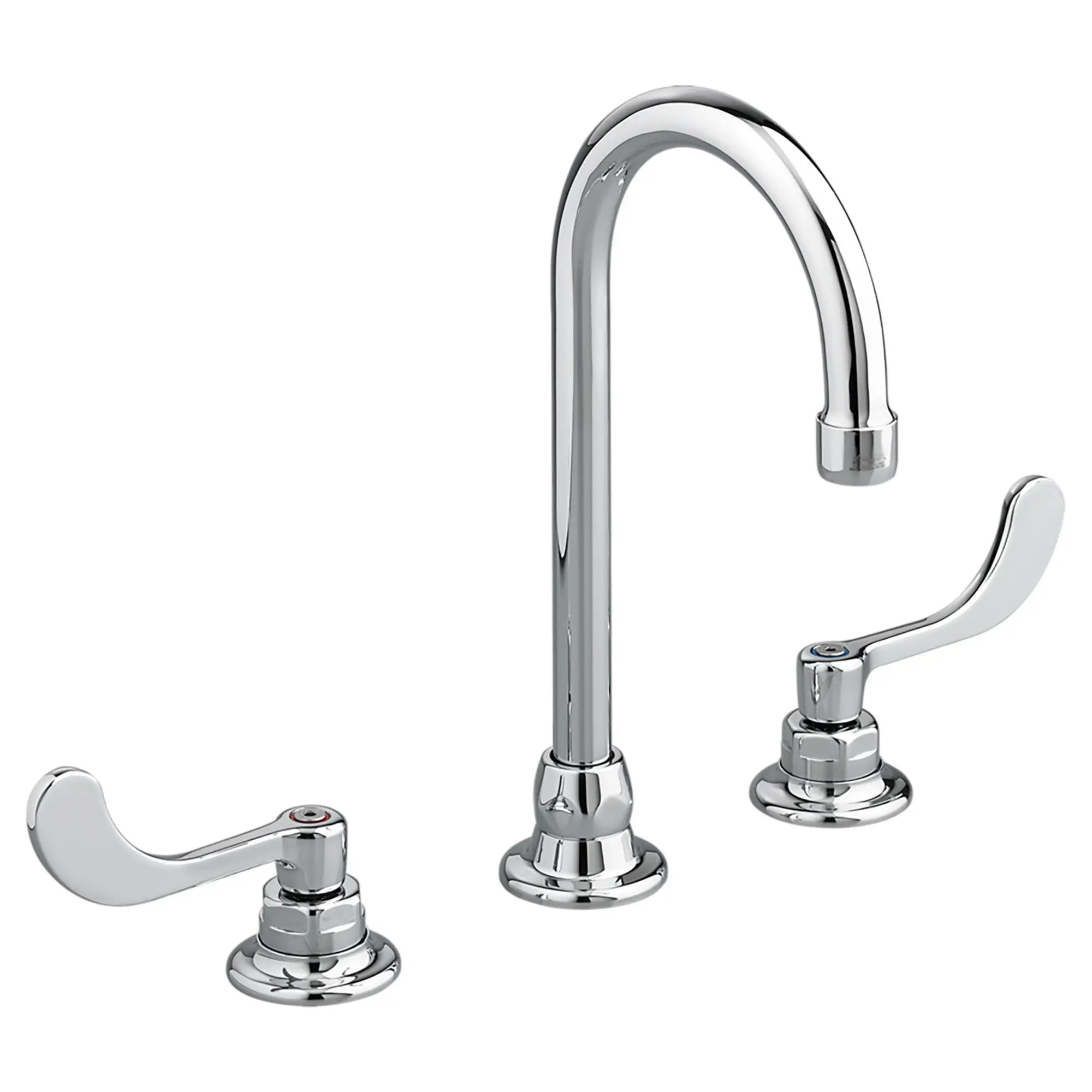 Monterrey® 8-Inch Widespread Gooseneck Faucet With Wrist Blade Handles 1.5 gpm/5.7 Lpm With 3rd Water Inlet // POLISHED CHROME // 174872_6540173.002_0_CDNwebp.webp