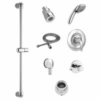 [TU662213.002] Commercial Shower System Trim Kit 1.5 gpm/5.7 Lpm With 36-Inch Slide Bar, Hand Shower and Showerhead - Polished Chrome