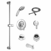 [TU662225.002] Commercial Shower System Trim Kit 2.5 gpm/9.5 Lpm With 36-Inch Slide Bar, Hand Shower and Tub Spout - Polished Chrome