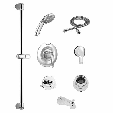 Commercial Shower System Trim Kit 2.5 gpm/9.5 Lpm With 36-Inch Slide Bar, Hand Shower and Tub Spout