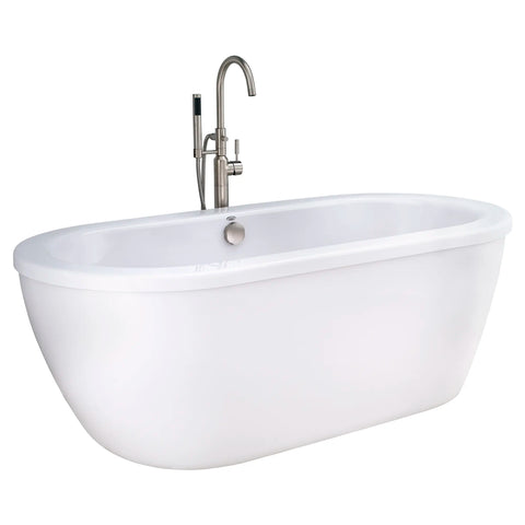 Cadet® 66 x 32-Inch Freestanding Bathtub With Brushed Nickel Finish Filler and Drain Kit