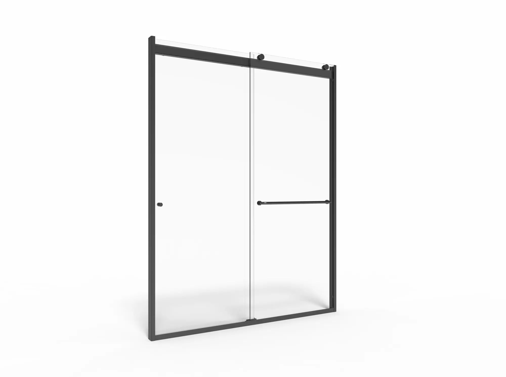 [AM00811400.243] 60 x 76-Inch Height Semi-Frameless Top-Roller Sliding Shower Door - Silver Shine